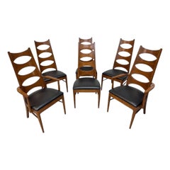 Mid-Century Modern Kent Coffey Perspecta Catseye Dining Chairs - Set of 6
