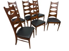 Chaises de salle à manger « Catseye » en noyer, style Mid-Century Modern, de Kent Coffey (Perspecta) – Lot de 6