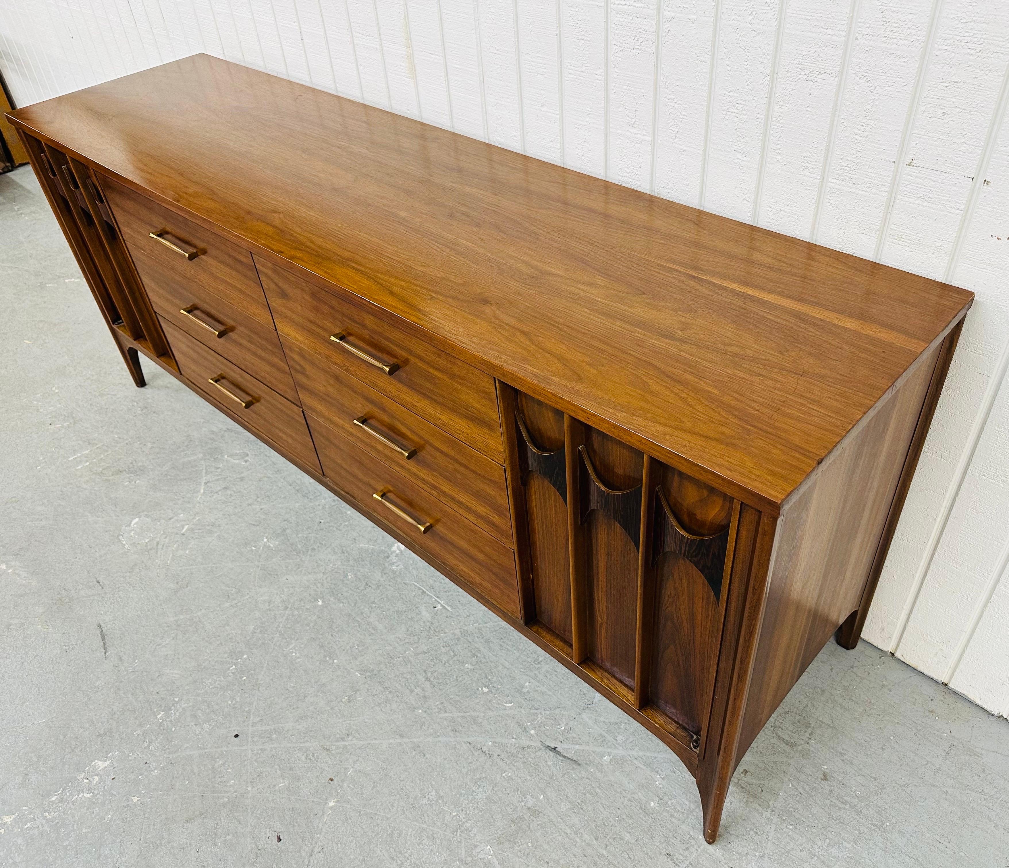 American Mid-Century Modern Kent Coffey Perspecta Walnut 12-Drawer Dresser