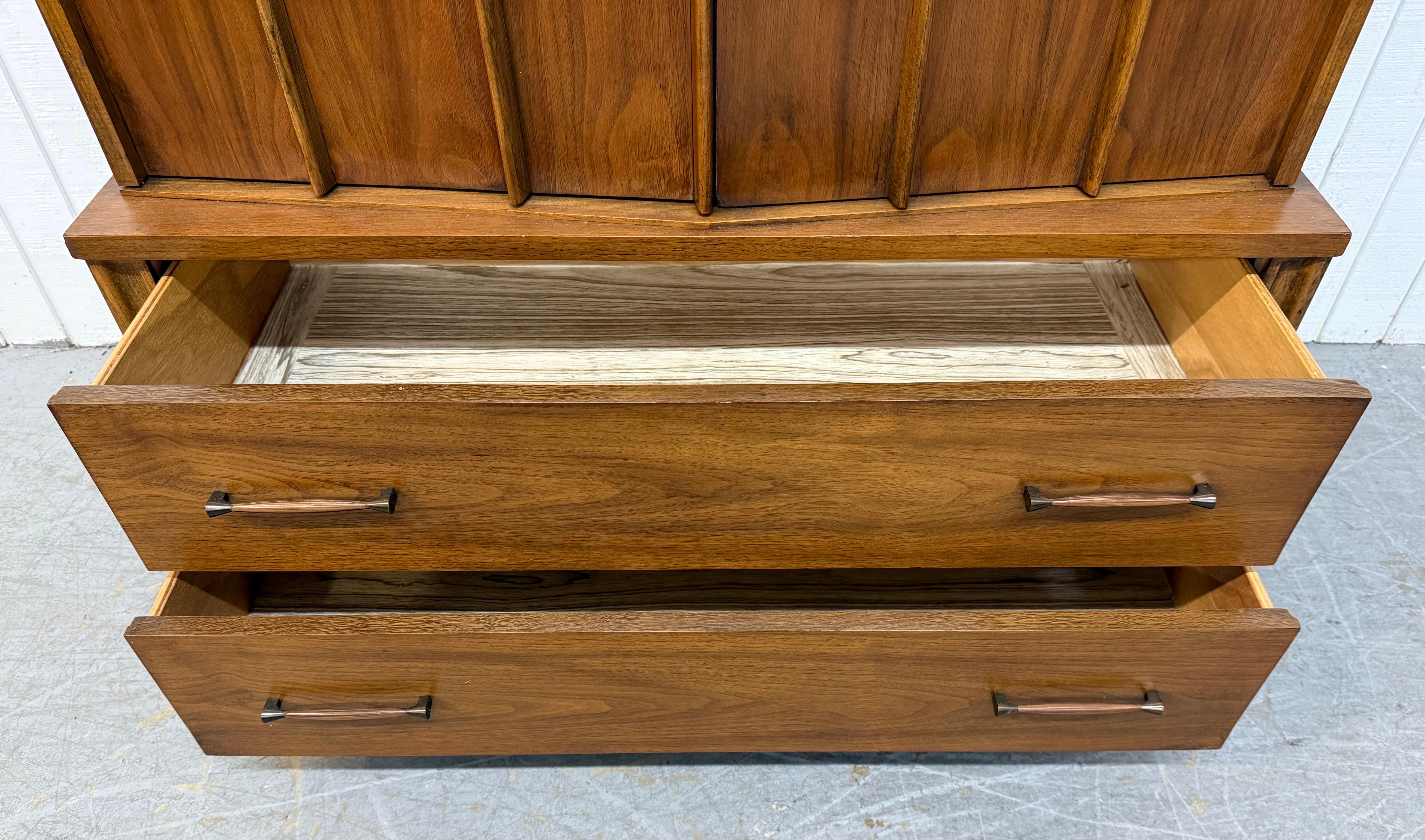 Wood Mid-Century Modern Kent Coffey Perspecta Walnut Armoire For Sale
