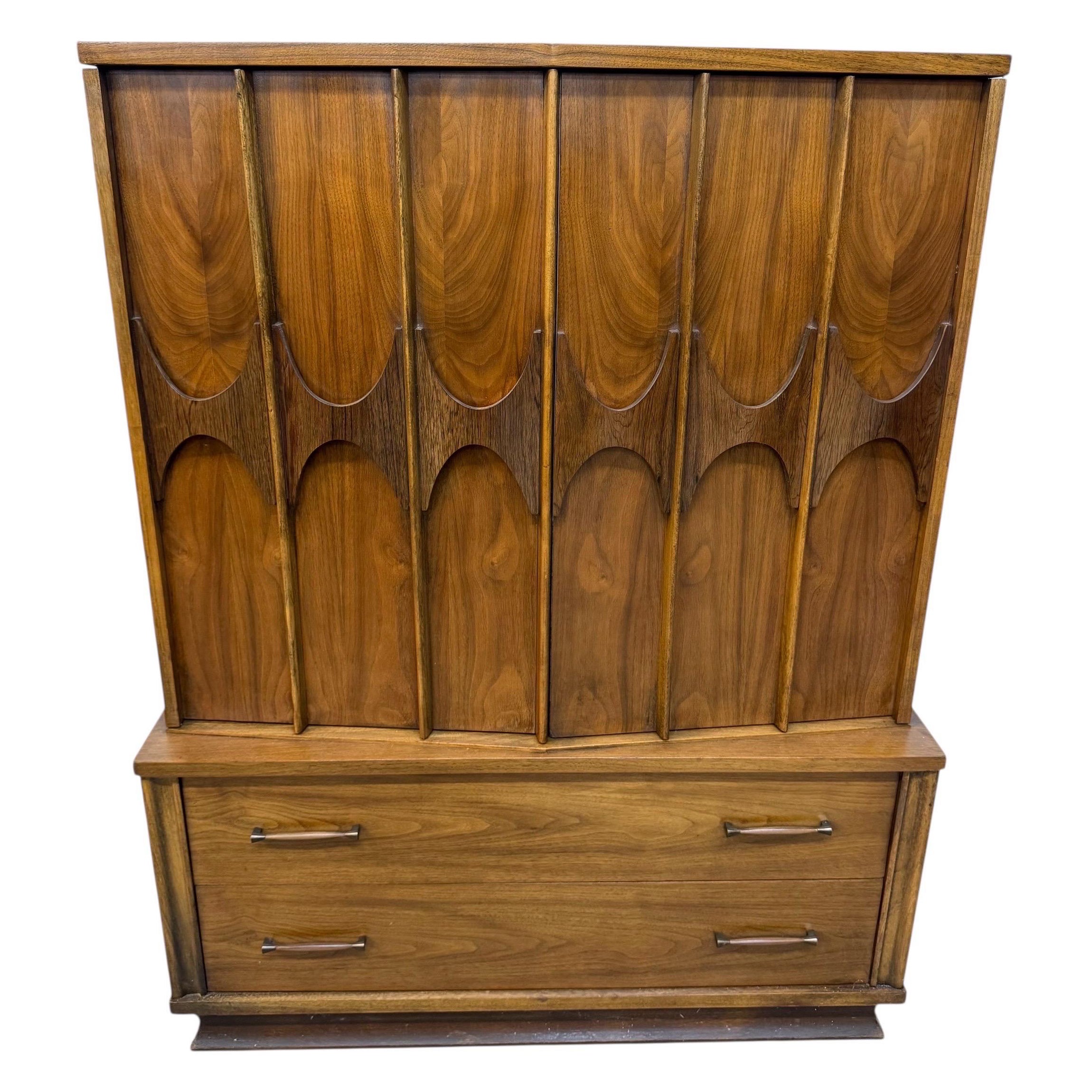 Mid-Century Modern Kent Coffey Perspecta Walnut Armoire For Sale