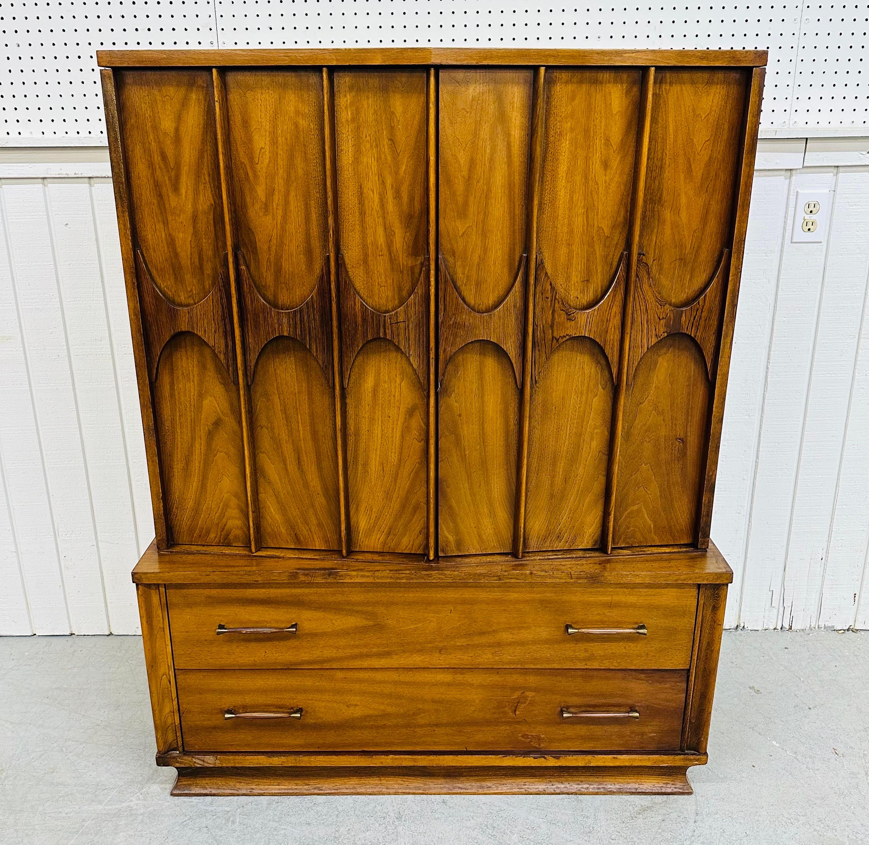 MidCentury Modern Kent Coffey Perspecta Walnut Armoire For Sale at 1stDibs