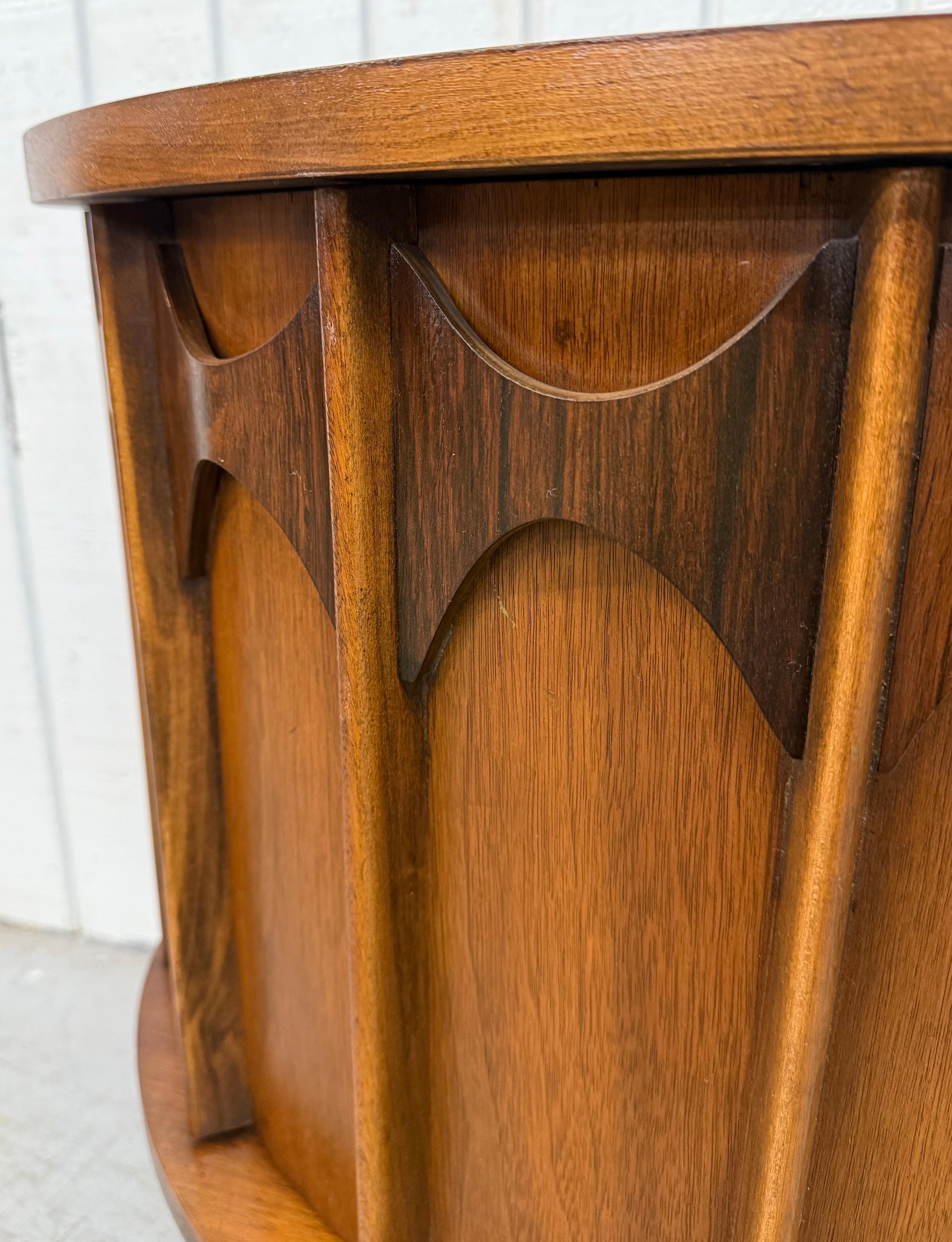 Mid-Century Modern Kent Coffey Perspecta Walnut Commode Nightstands - Set of 2 4