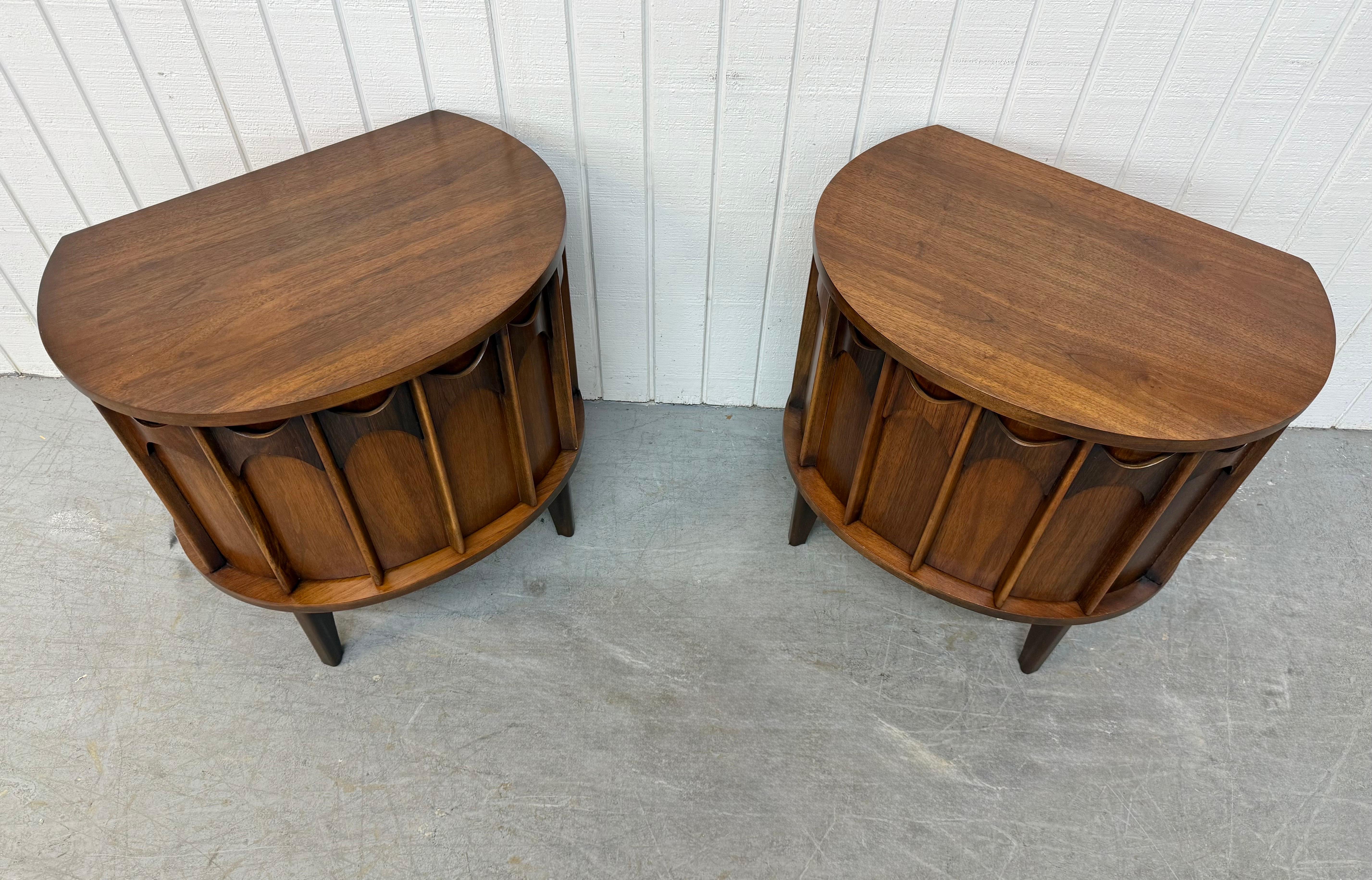 20th Century Mid-Century Modern Kent Coffey Perspecta Walnut Commode Nightstands - Set of 2