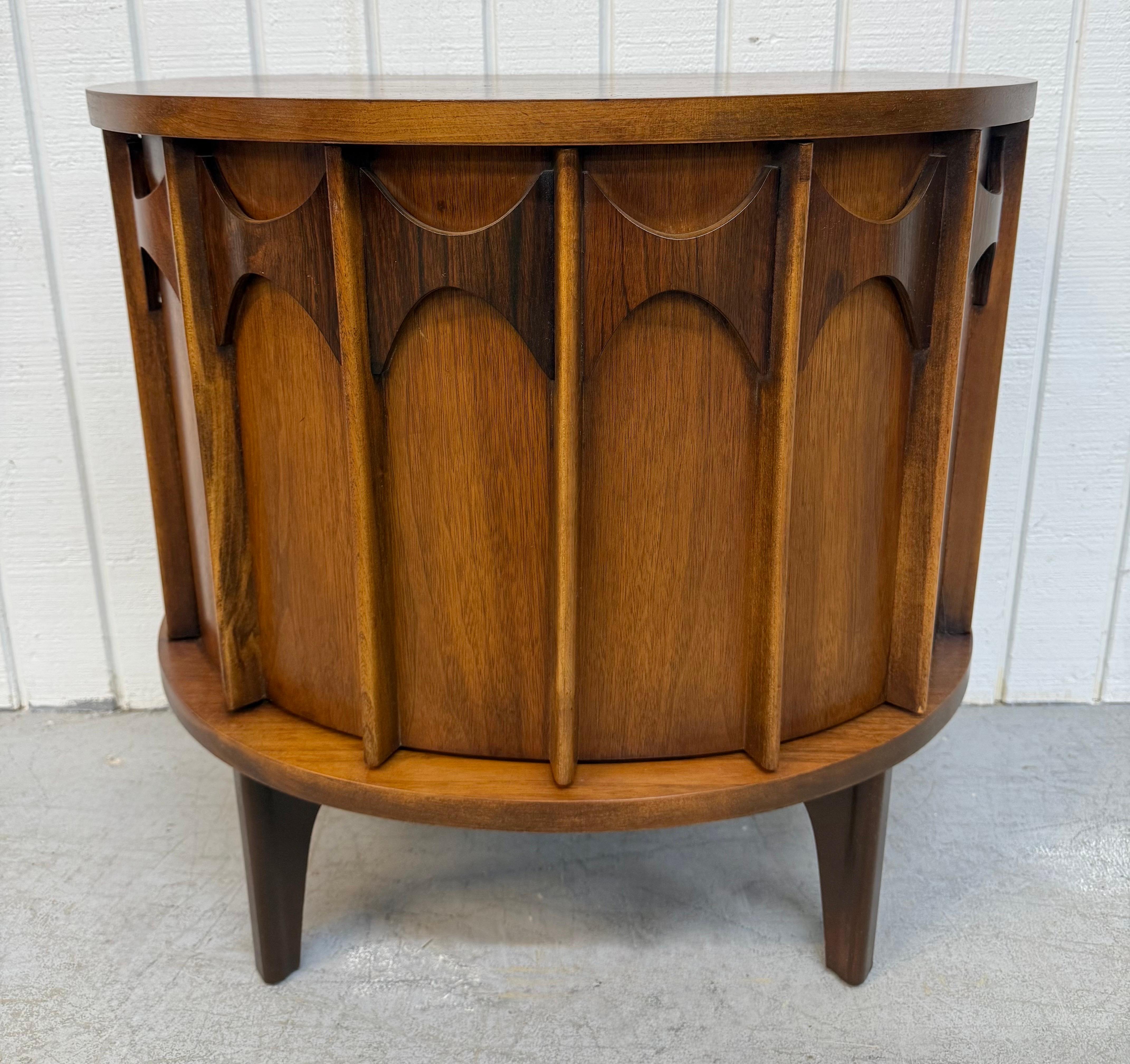 Mid-Century Modern Kent Coffey Perspecta Walnut Commode Nightstands - Set of 2 1