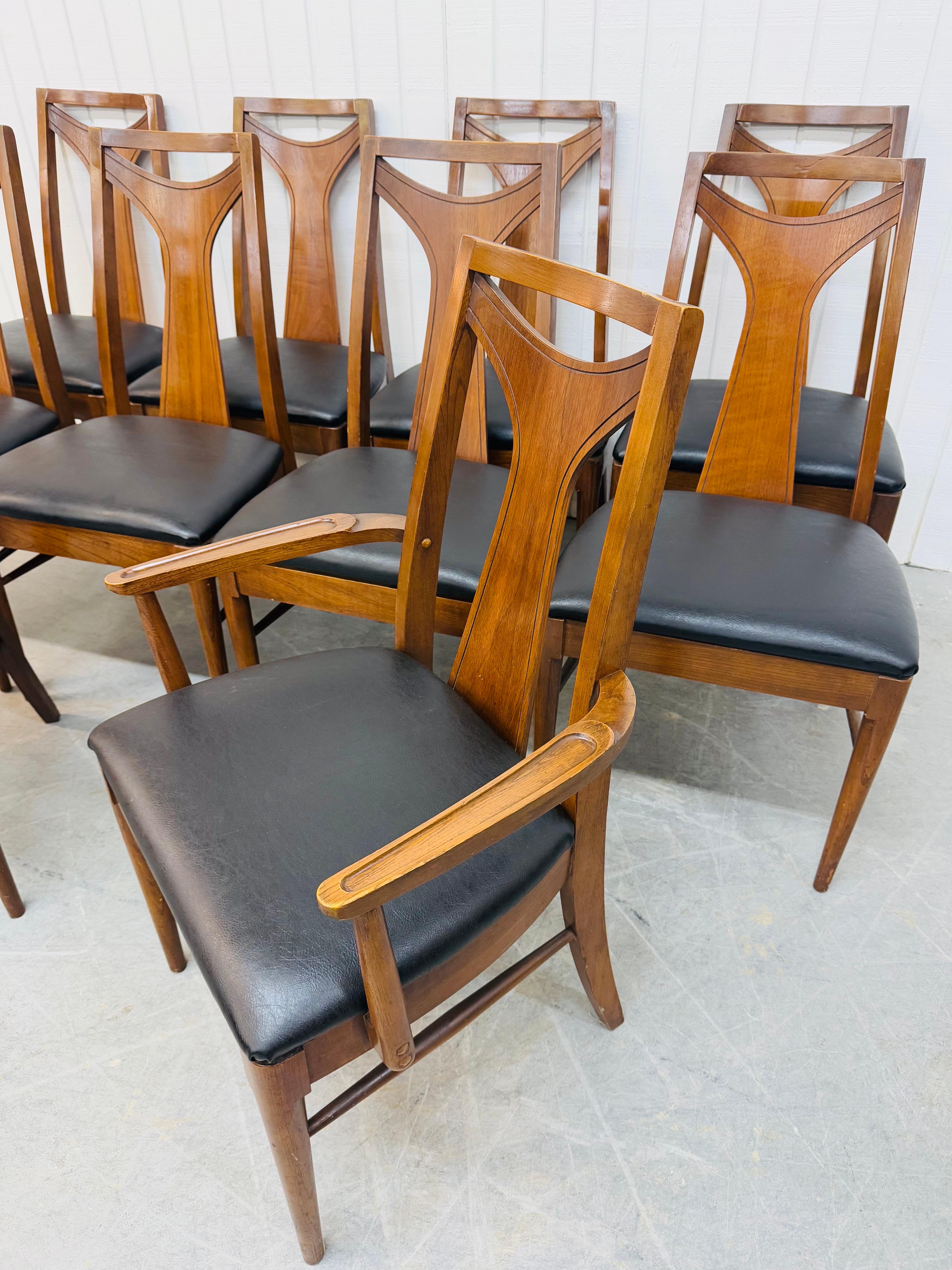 Mid-Century moderno Sedie da pranzo in legno di noce Kent Coffey Perspecta - Set di 10 in vendita