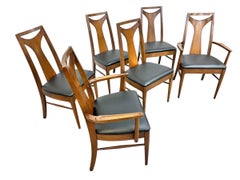 Mid-Century Modern Kent Coffey Perspecta Walnut Dining Chairs - Set of 6