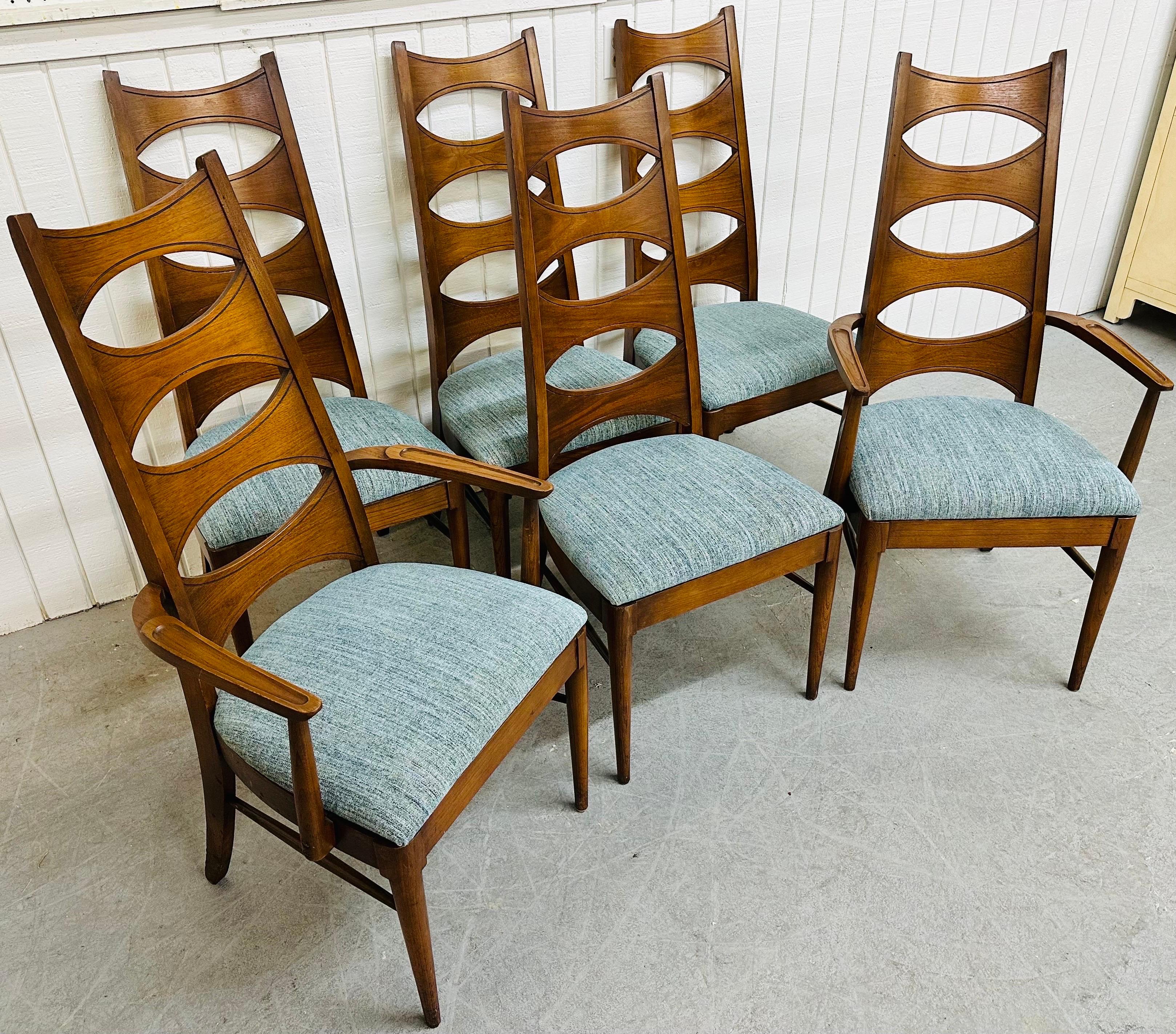 American Mid-Century Modern Kent Coffey Perspecta Walnut Dining Chairs - Set of 6