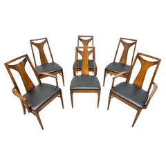 Mid-Century Modern Kent Coffey Perspecta Walnut Dining Chairs - Set of 6