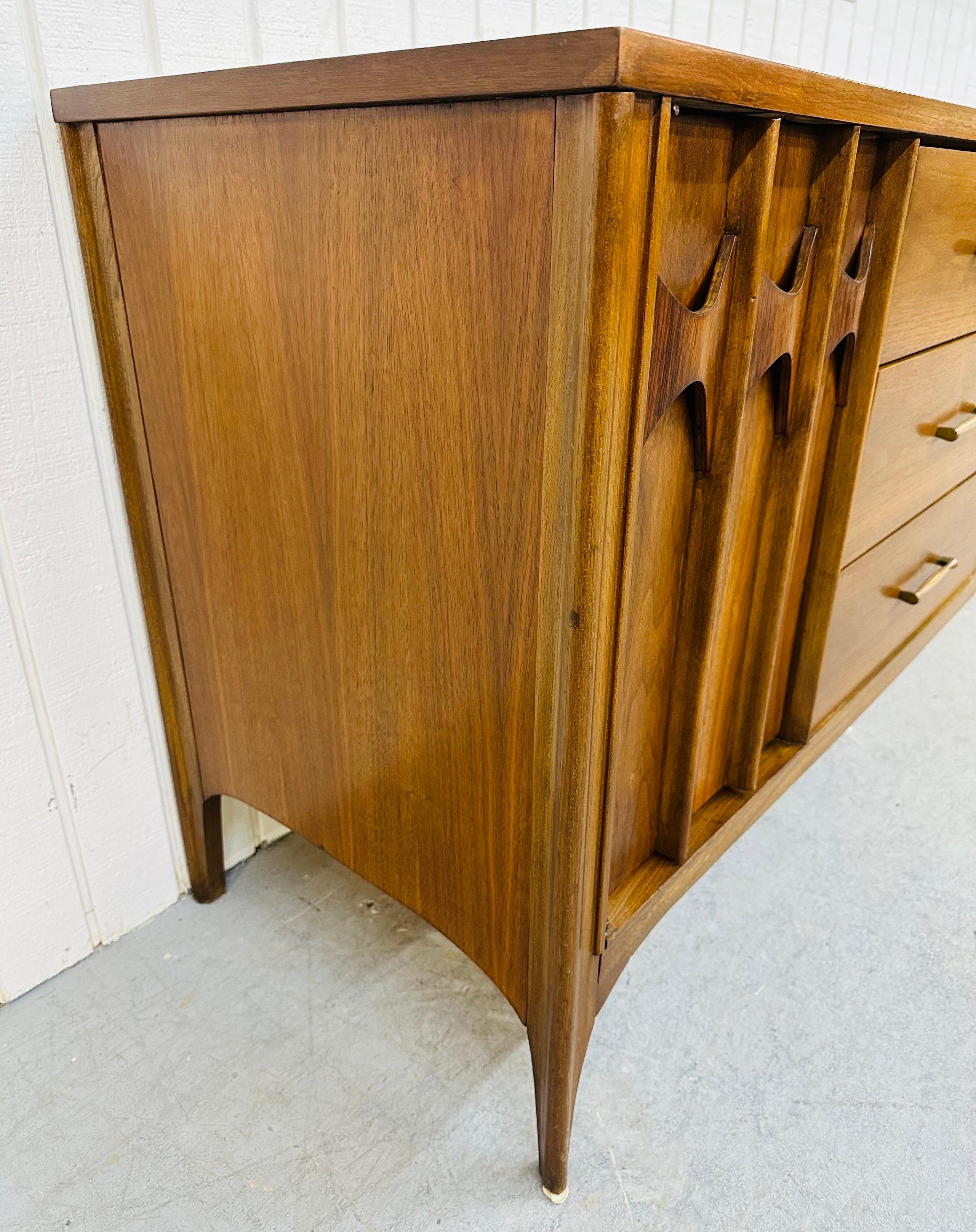 Brass Mid-Century Modern Kent Coffey Perspecta Walnut Dresser