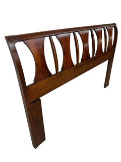 Mid-Century Modern Kent Coffey Perspecta Walnut Full/Queen Size Headboard
