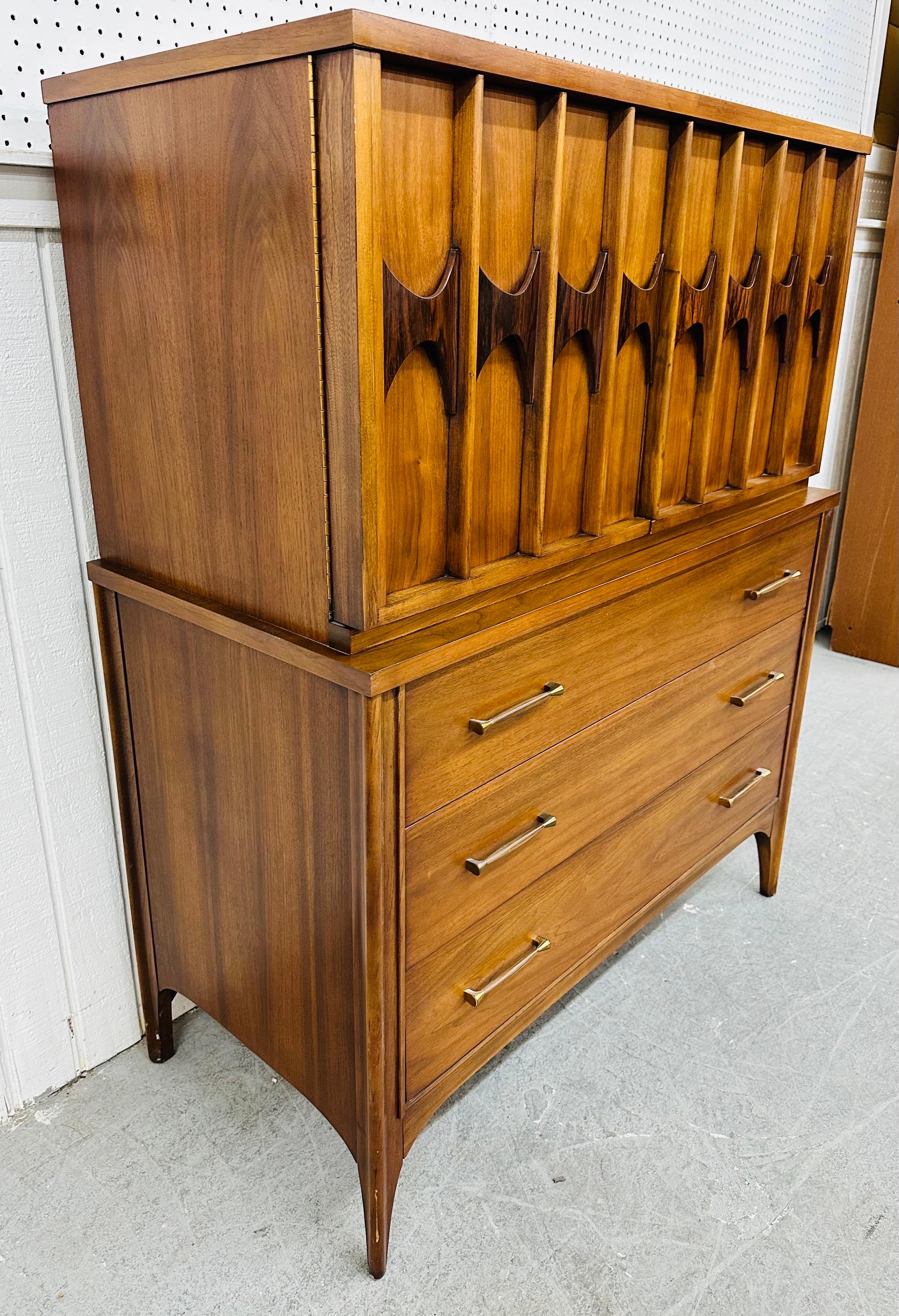 American Mid-Century Modern Kent Coffey Perspecta Walnut High Chest