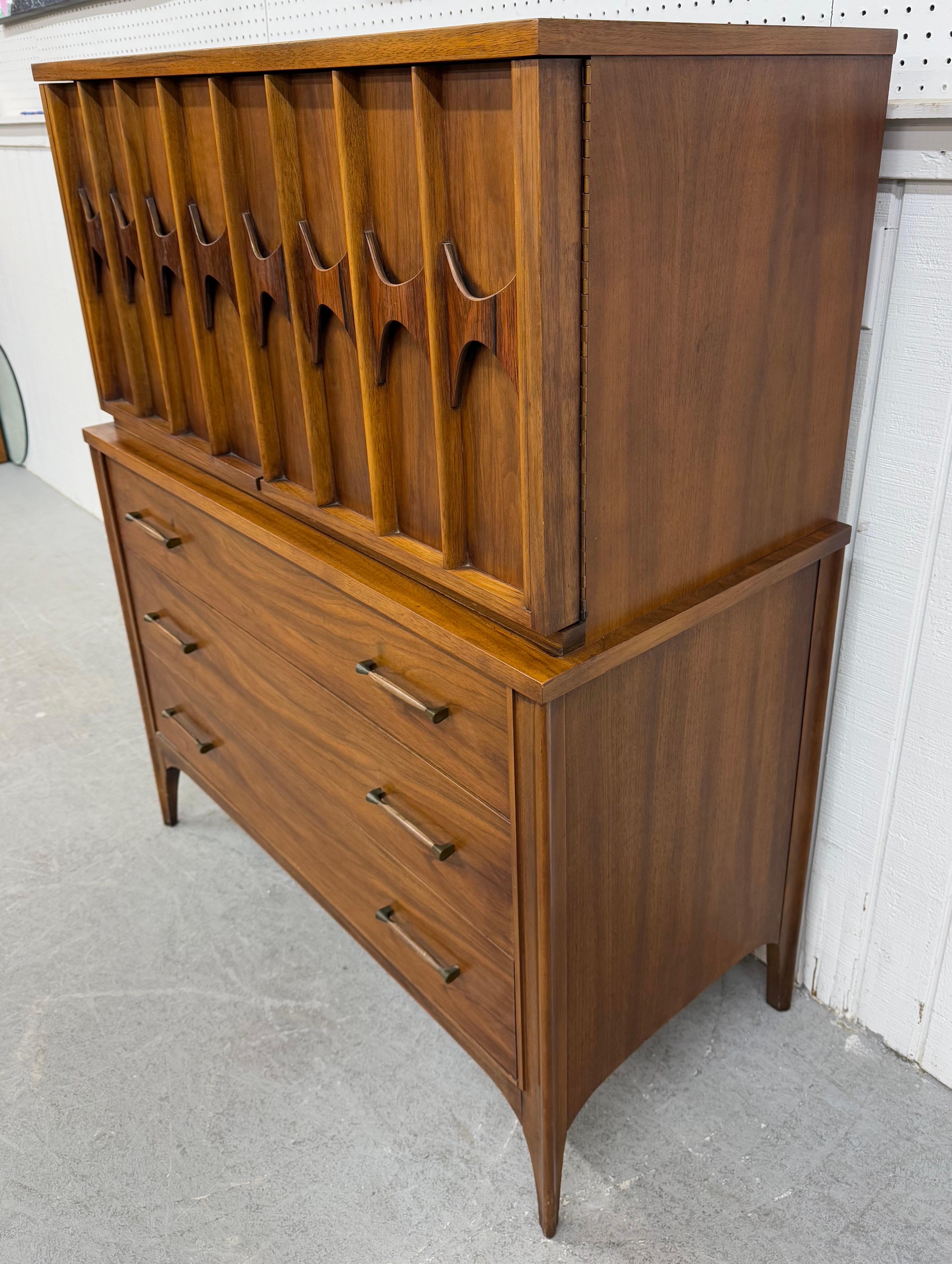 American Mid-Century Modern Kent Coffey Perspecta Walnut High Chest