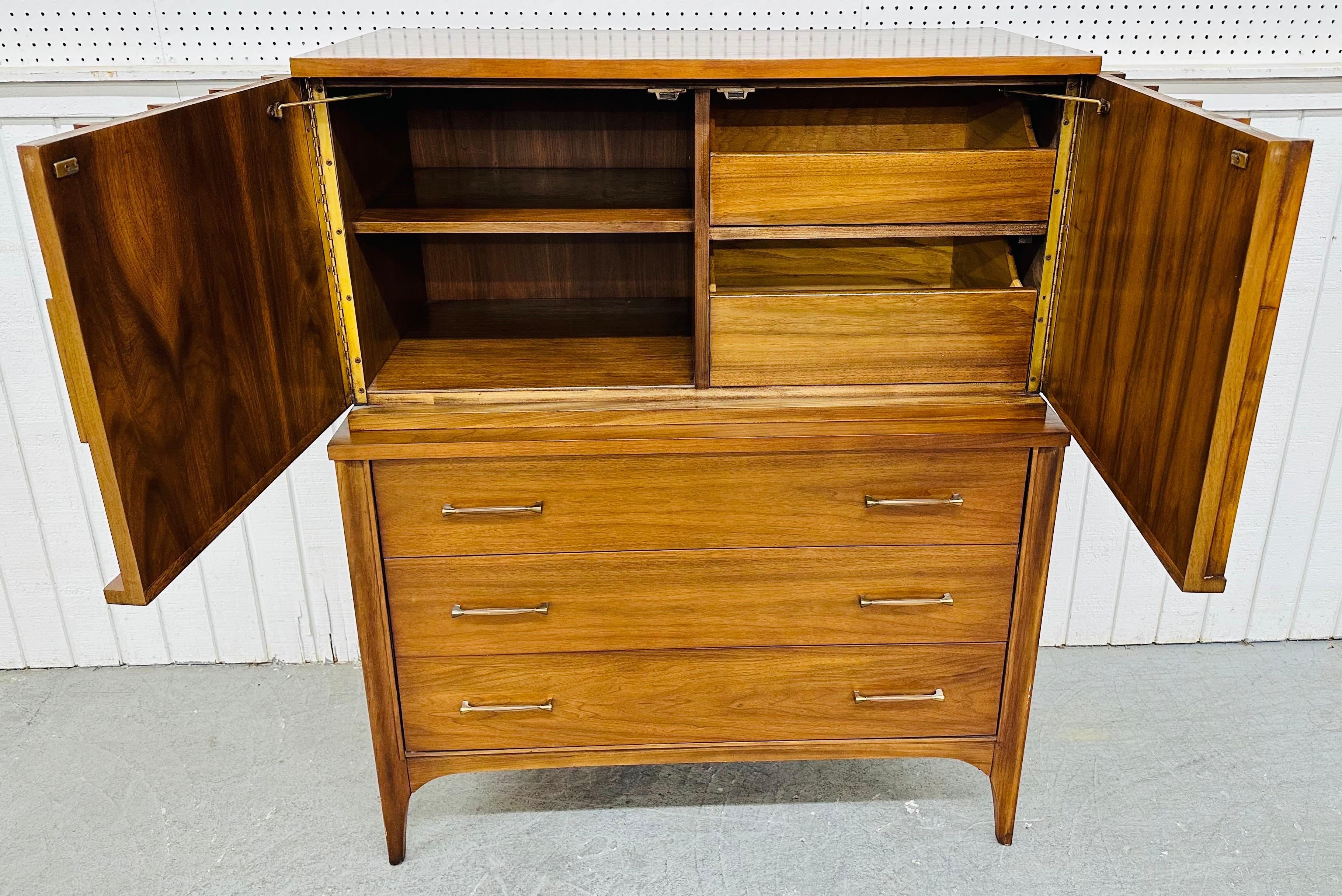 20th Century Mid-Century Modern Kent Coffey Perspecta Walnut High Chest