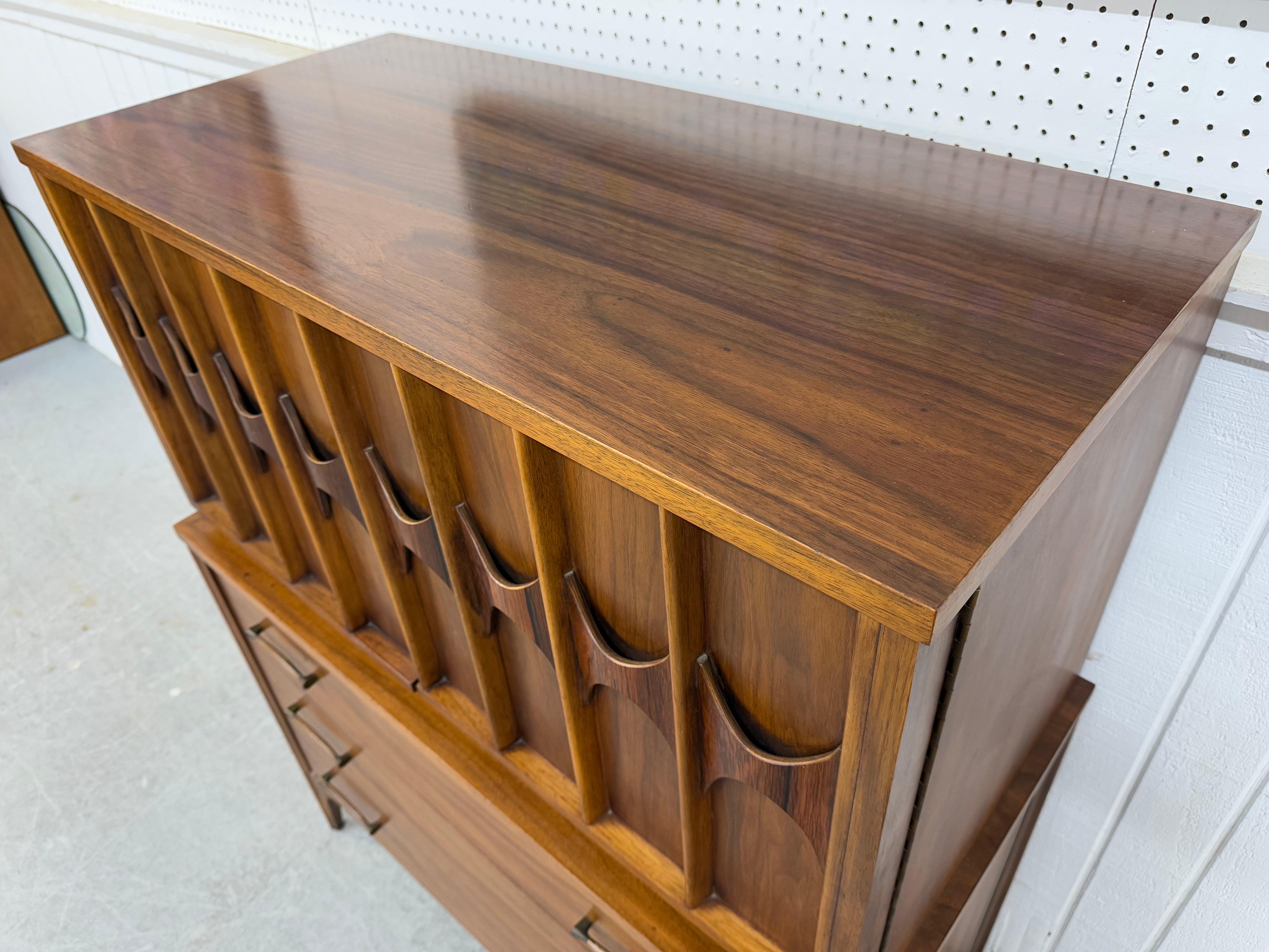20th Century Mid-Century Modern Kent Coffey Perspecta Walnut High Chest