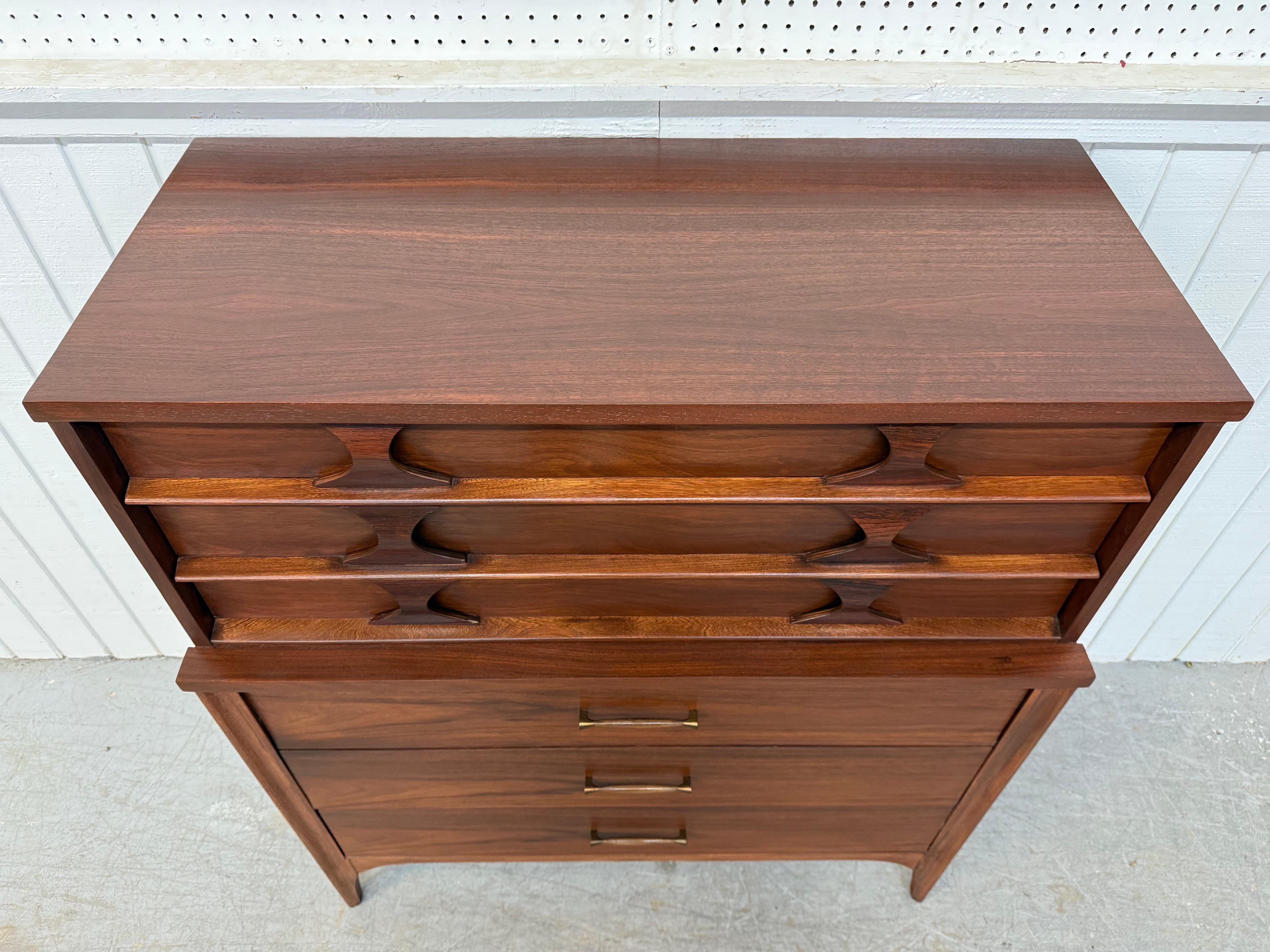 20th Century Mid-Century Modern Kent Coffey Perspecta Walnut High Chest For Sale