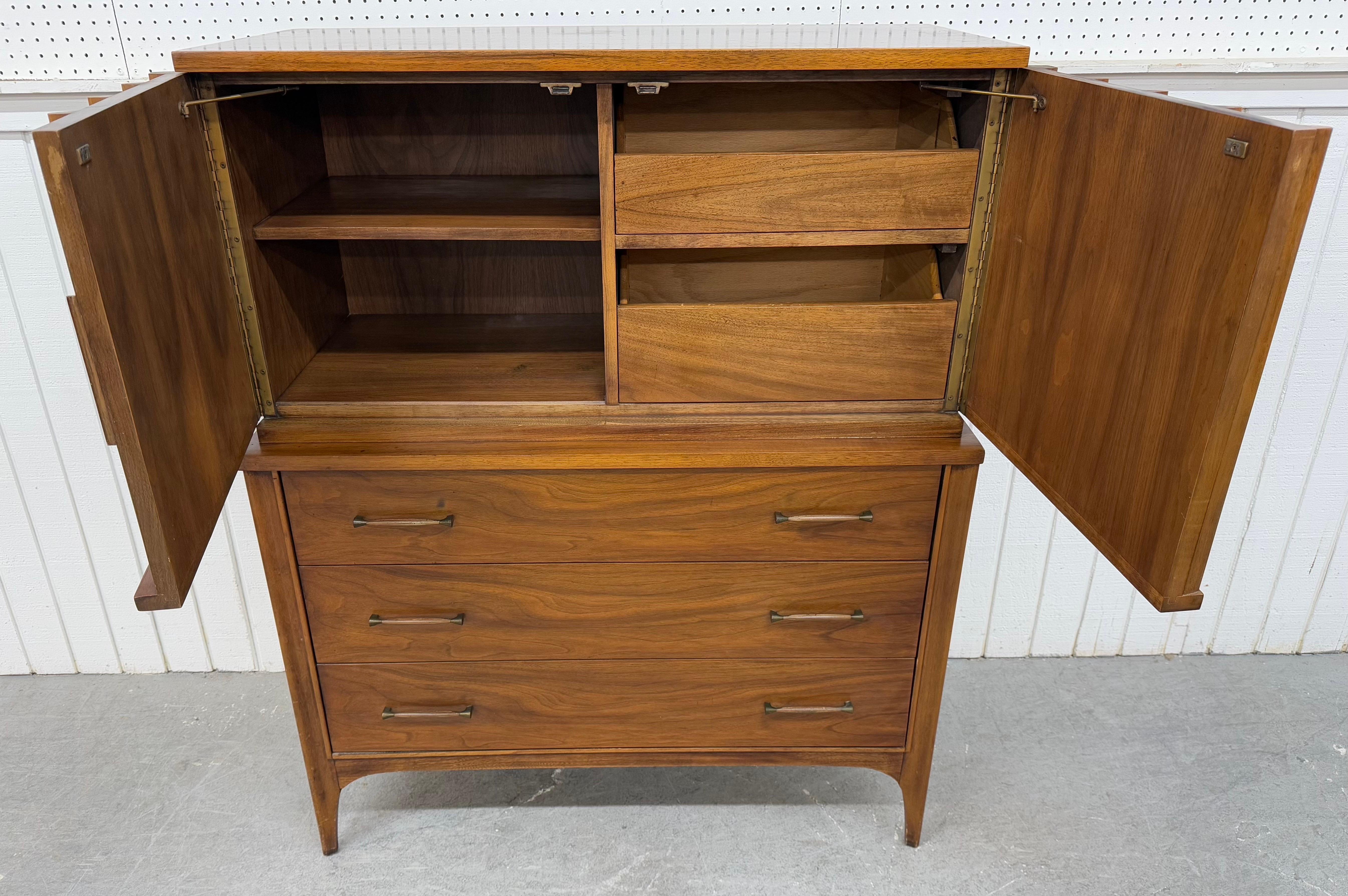 Wood Mid-Century Modern Kent Coffey Perspecta Walnut High Chest