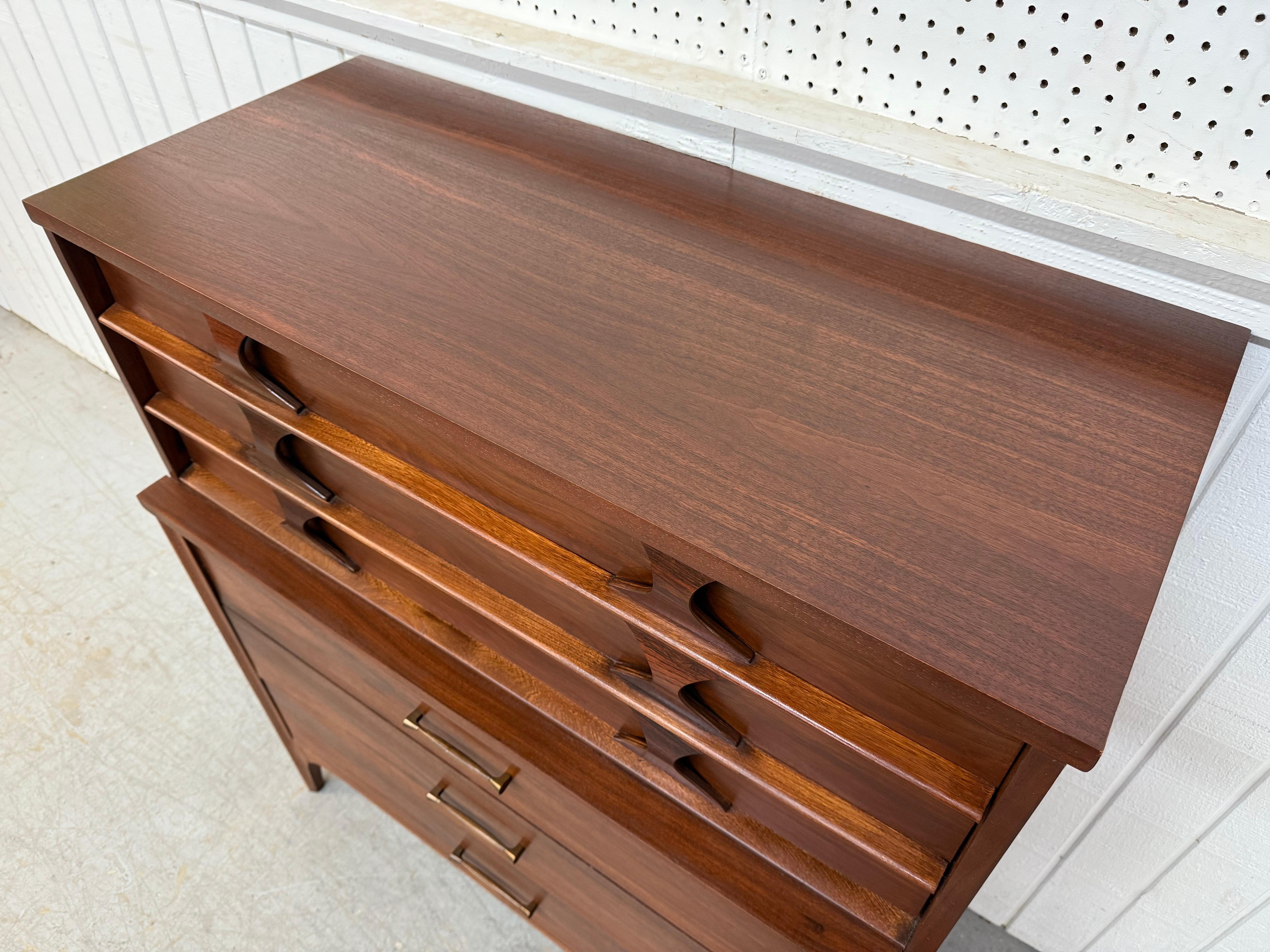 Wood Mid-Century Modern Kent Coffey Perspecta Walnut High Chest For Sale