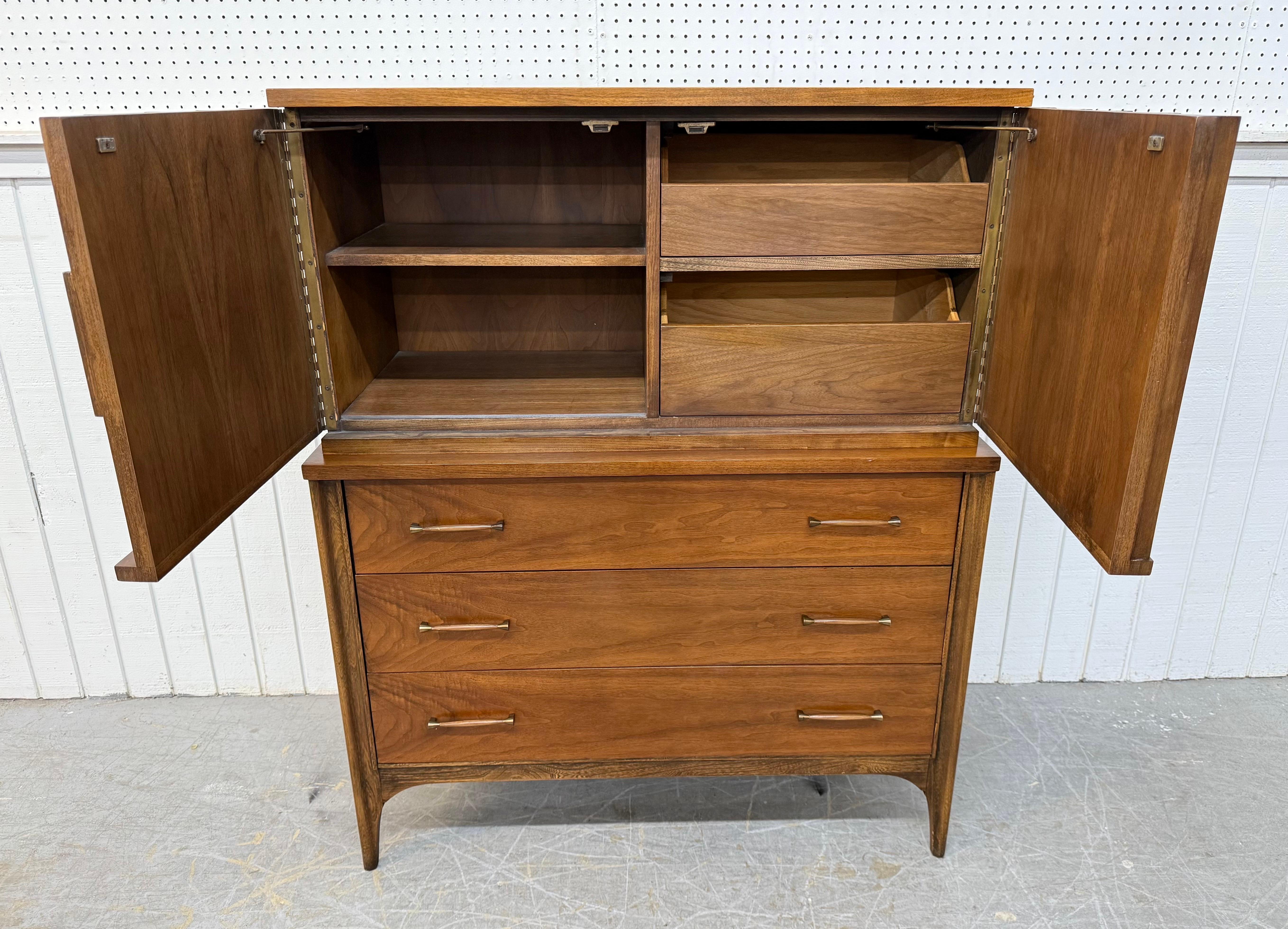 Mid-Century Modern Kent Coffey Perspecta Walnut High Chest For Sale 1