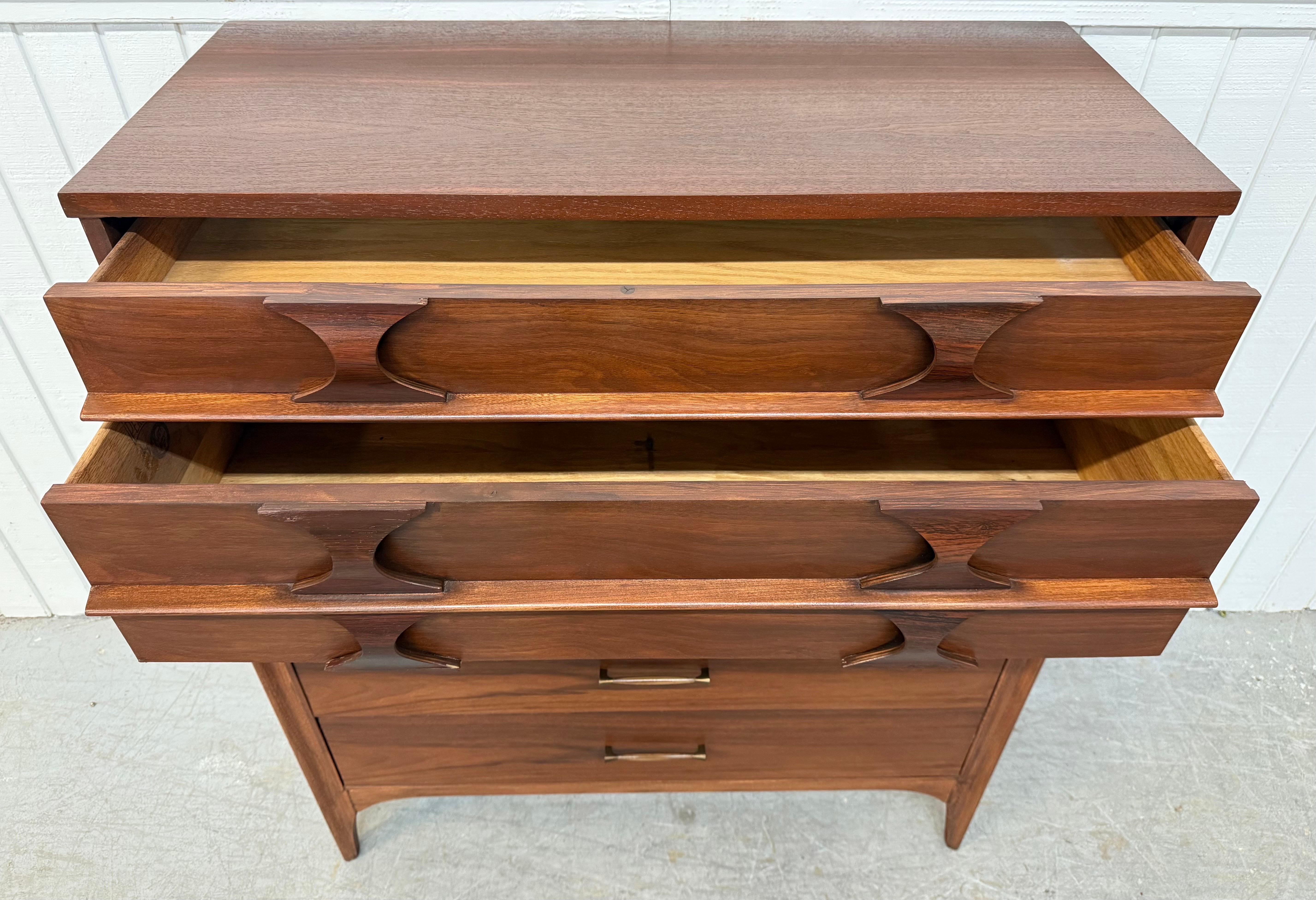Mid-Century Modern Kent Coffey Perspecta Walnut High Chest For Sale 1