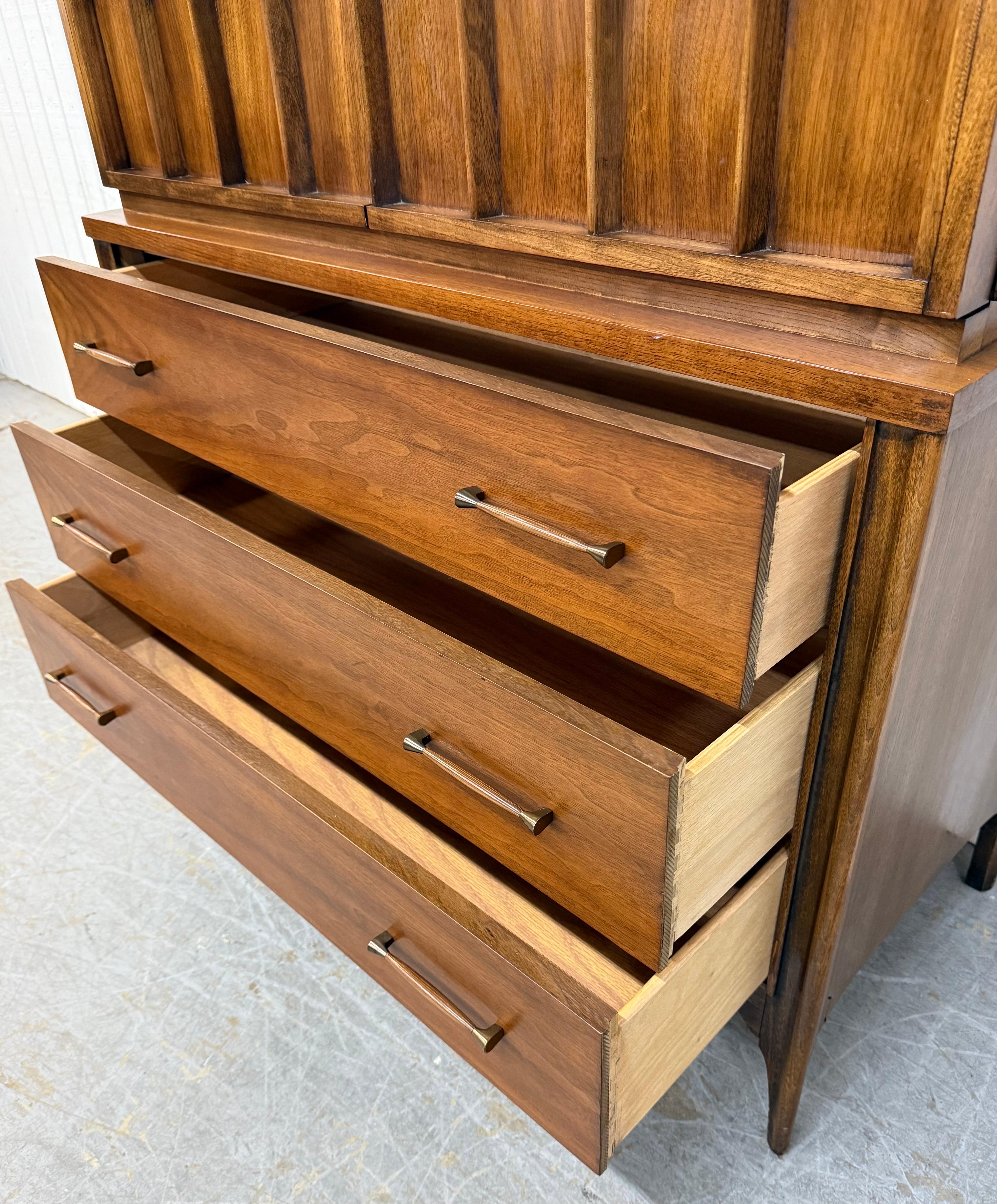 Mid-Century Modern Kent Coffey Perspecta Walnut High Chest For Sale 3