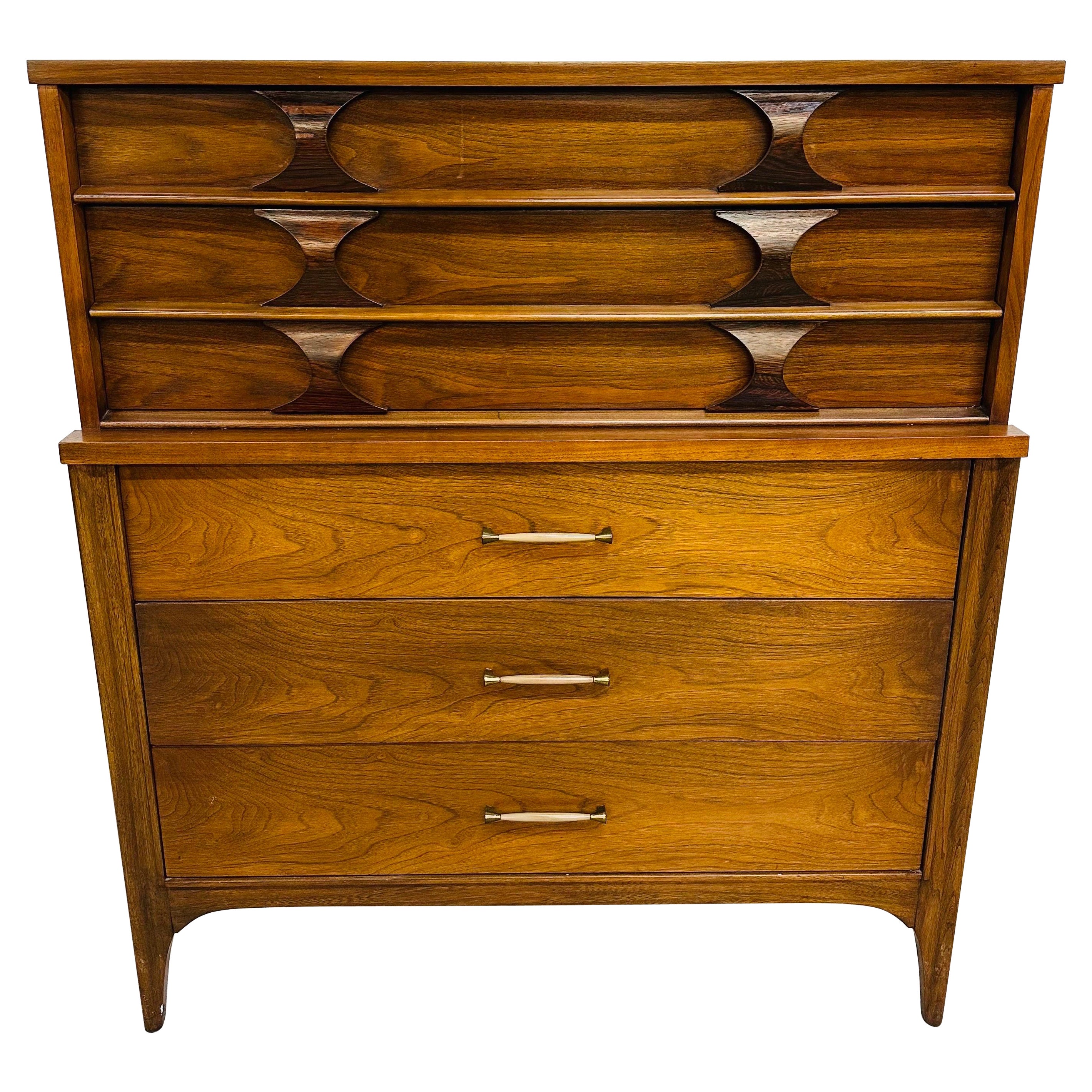 Mid-Century Modern Kent Coffey Perspecta Walnut High Chest