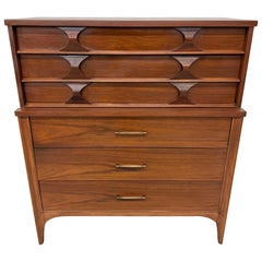 Mid-Century Modern Kent Coffey Perspecta Walnut High Chest