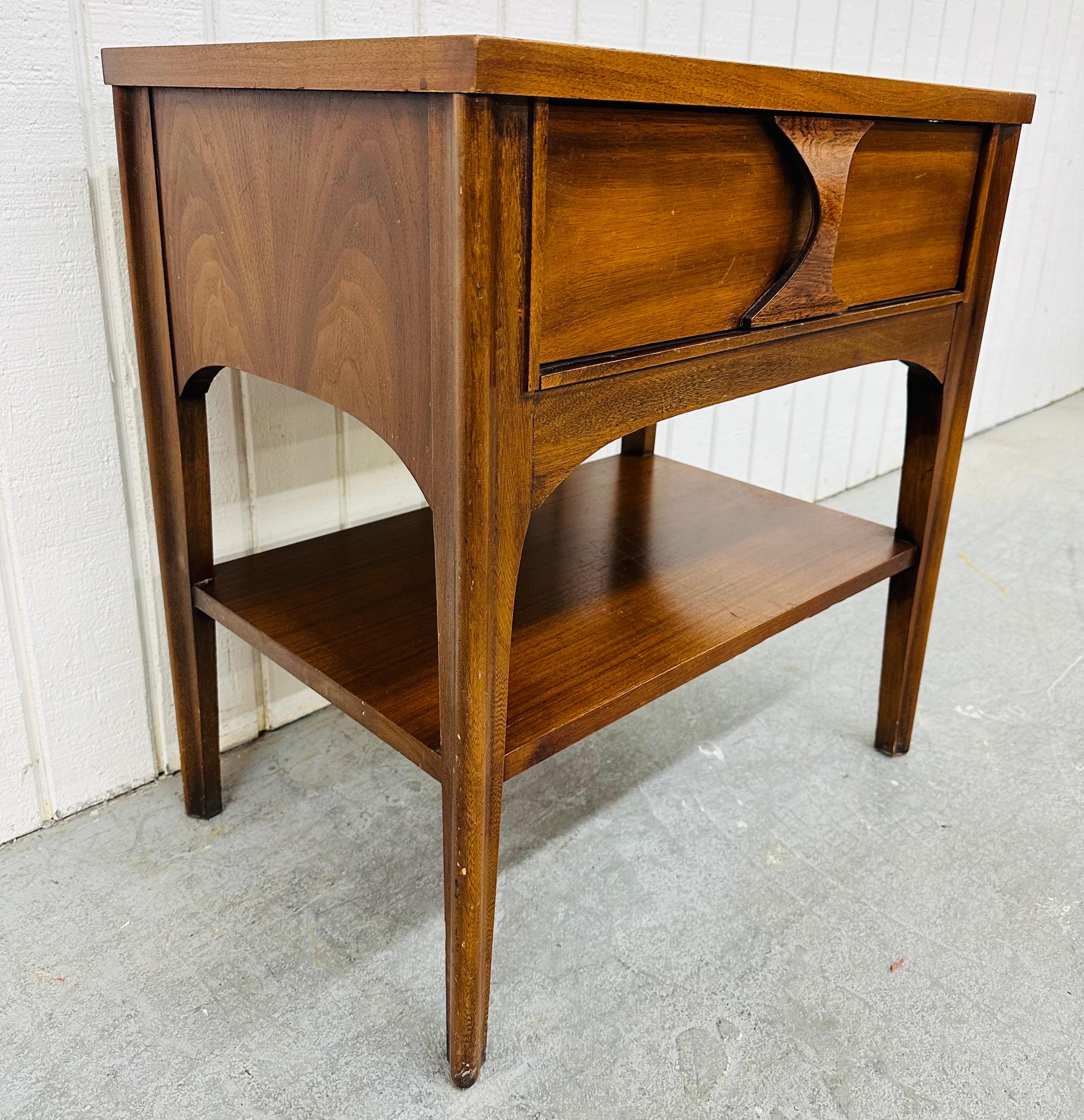 American Mid-Century Modern Kent Coffey Perspecta Walnut Nightstand