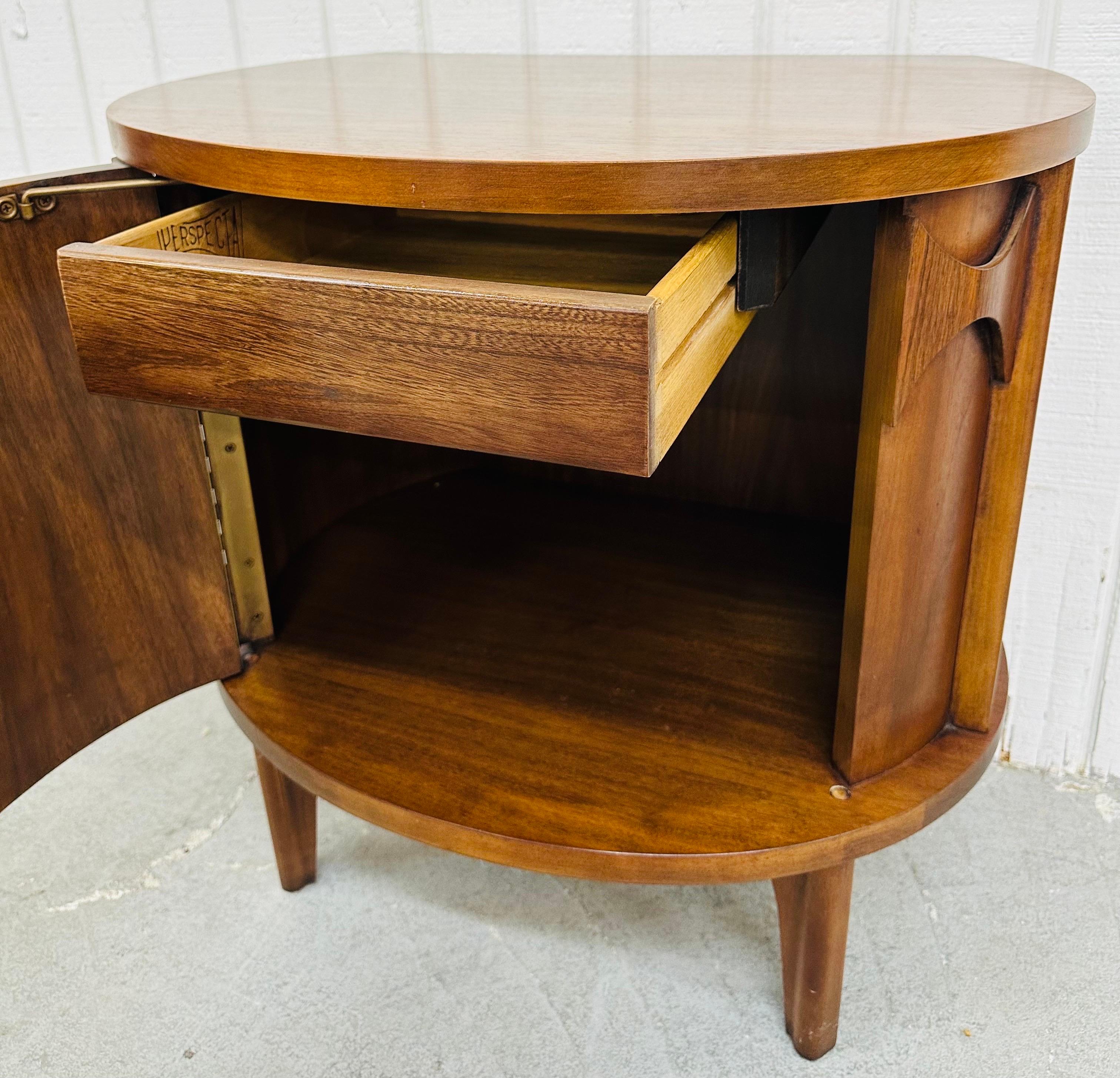 Mid-Century Modern Kent Coffey Perspecta Walnut Nightstands - Set of 2 2