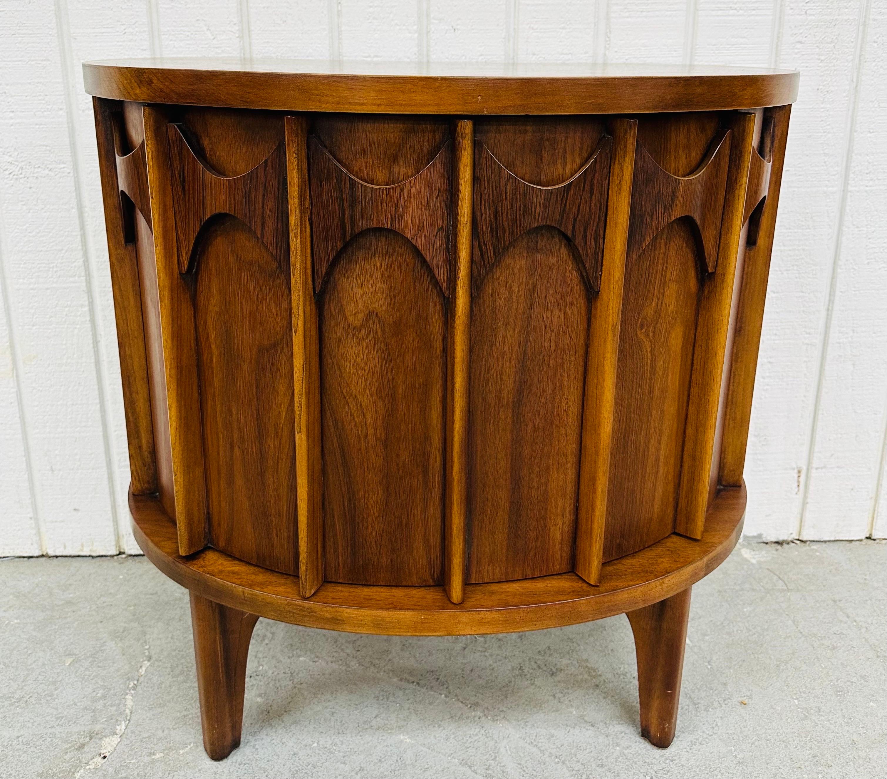 Wood Mid-Century Modern Kent Coffey Perspecta Walnut Nightstands - Set of 2