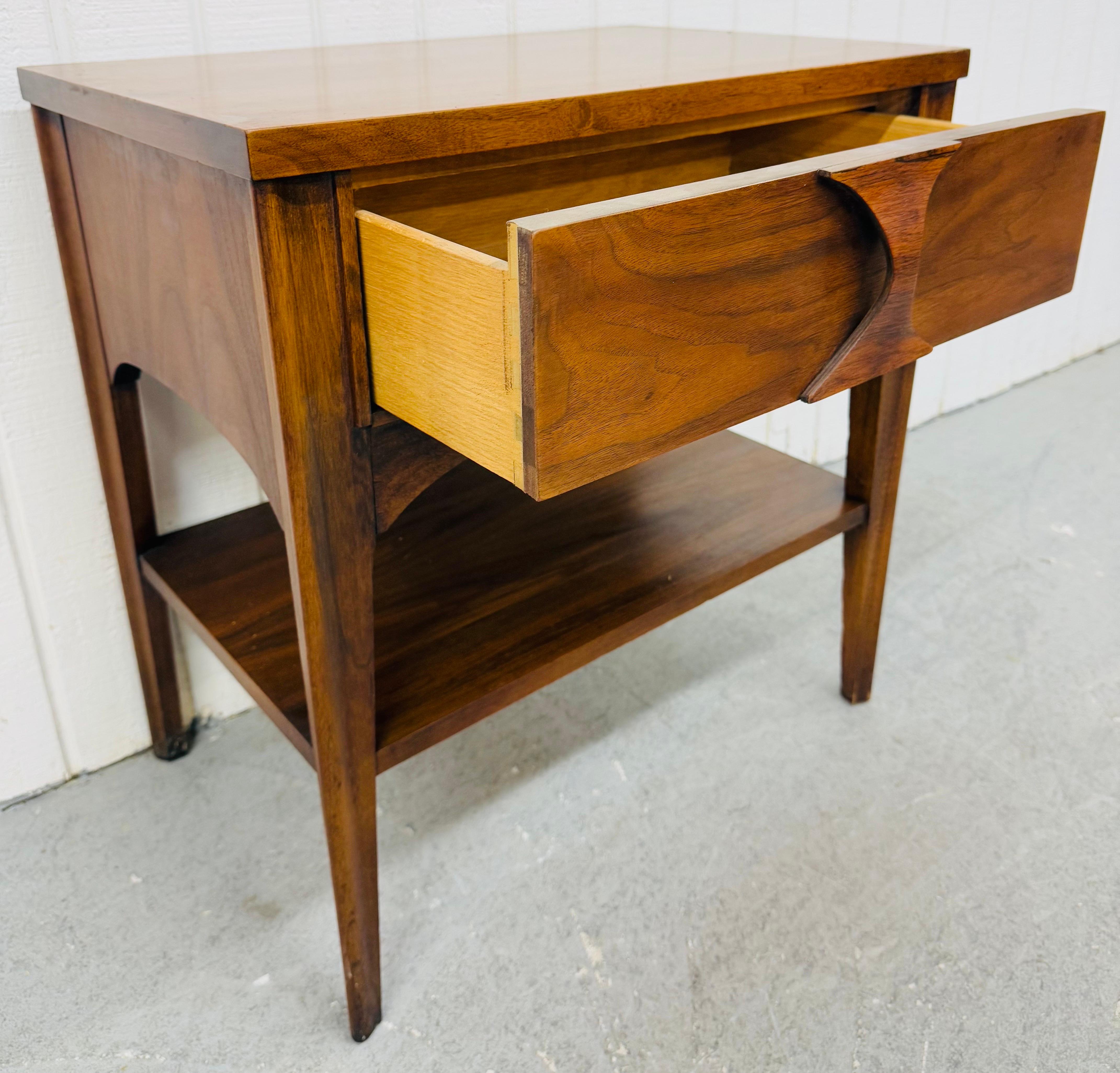 Mid-Century Modern Kent Coffey Perspecta Walnut Nightstands - Set of 2 2