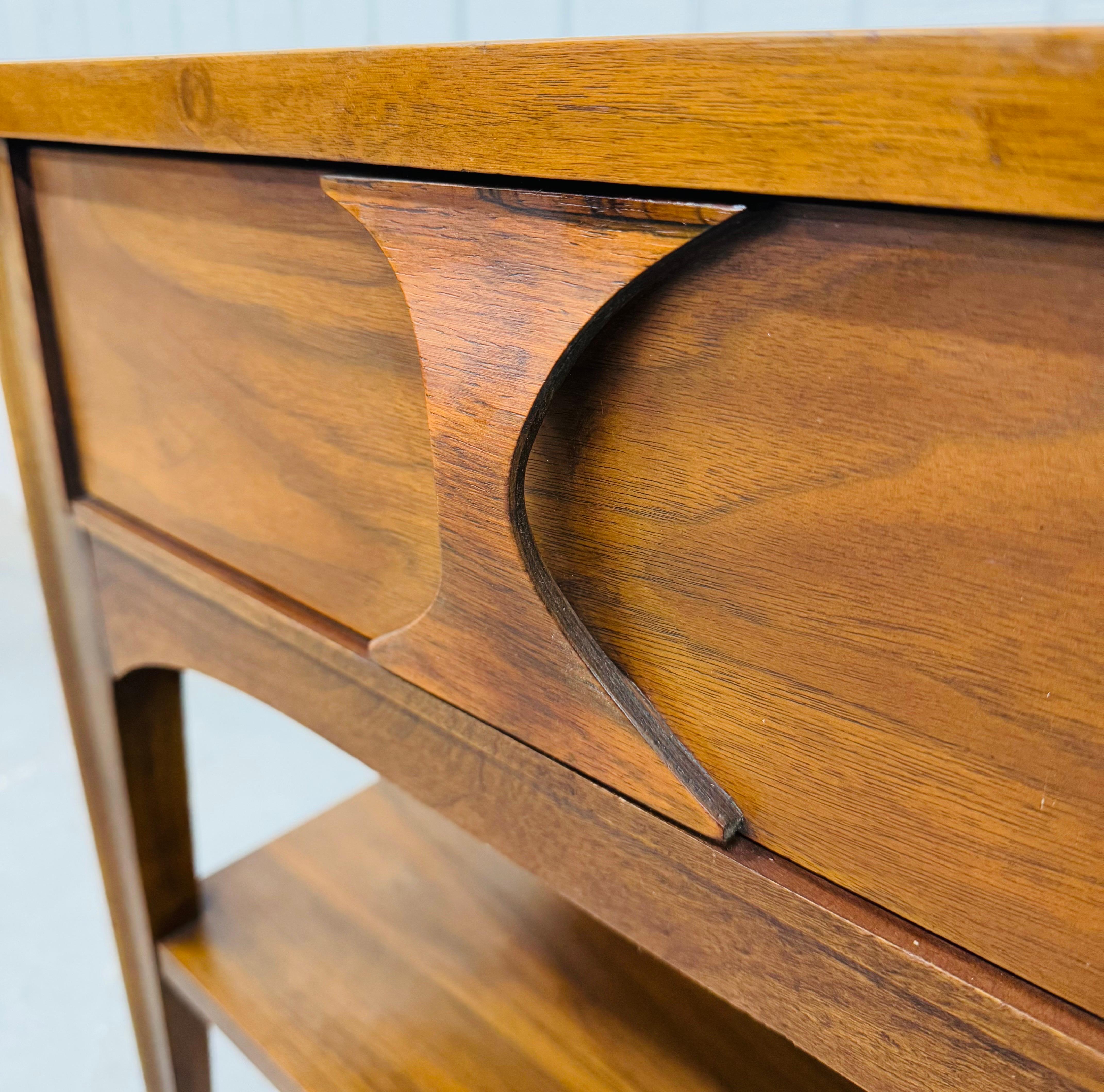 Mid-Century Modern Kent Coffey Perspecta Walnut Nightstands - Set of 2 3