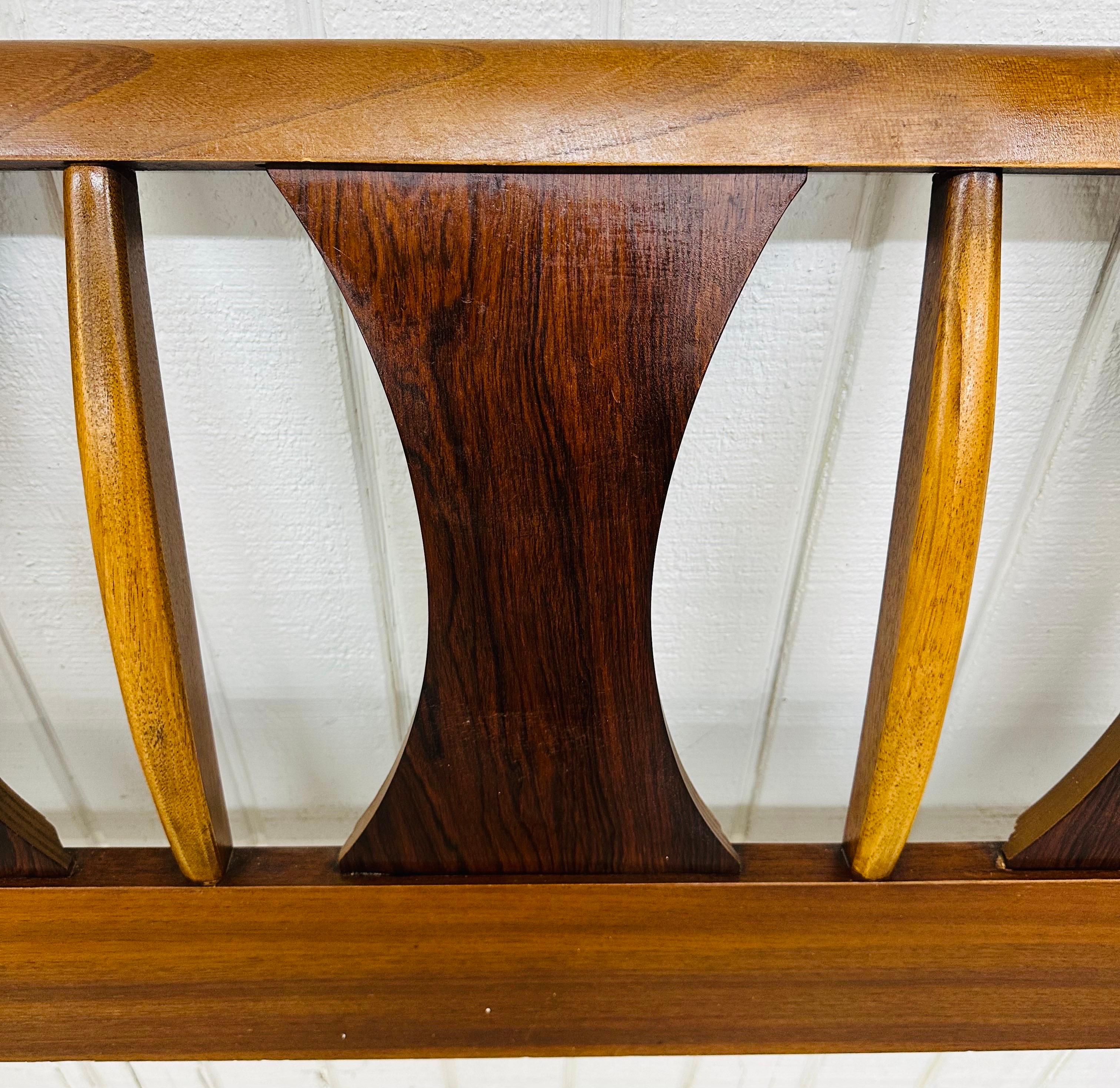 American Mid-Century Modern Kent Coffey Perspecta Walnut & Rosewood Full/Queen Headboard