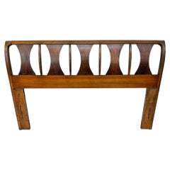 Mid-Century Modern Kent Coffey Perspecta Walnut & Rosewood Full/Queen Headboard