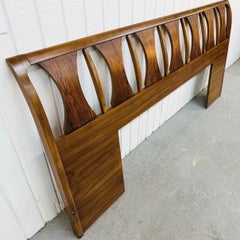 Mid-Century Modern Kent Coffey Perspecta Walnut & Rosewood King Headboard