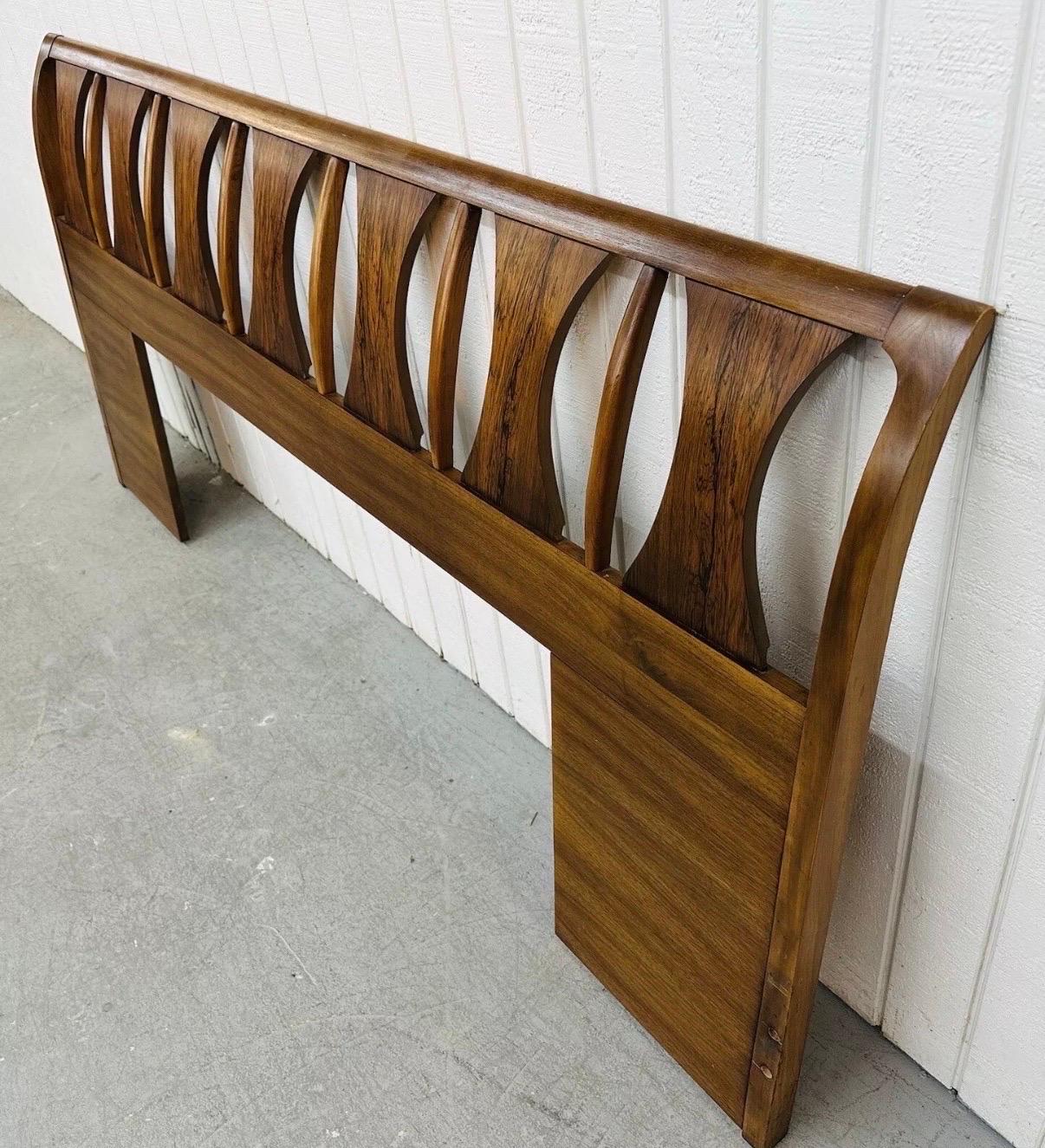 American Mid-Century Modern Kent Coffey Perspecta Walnut & Rosewood King Headboard