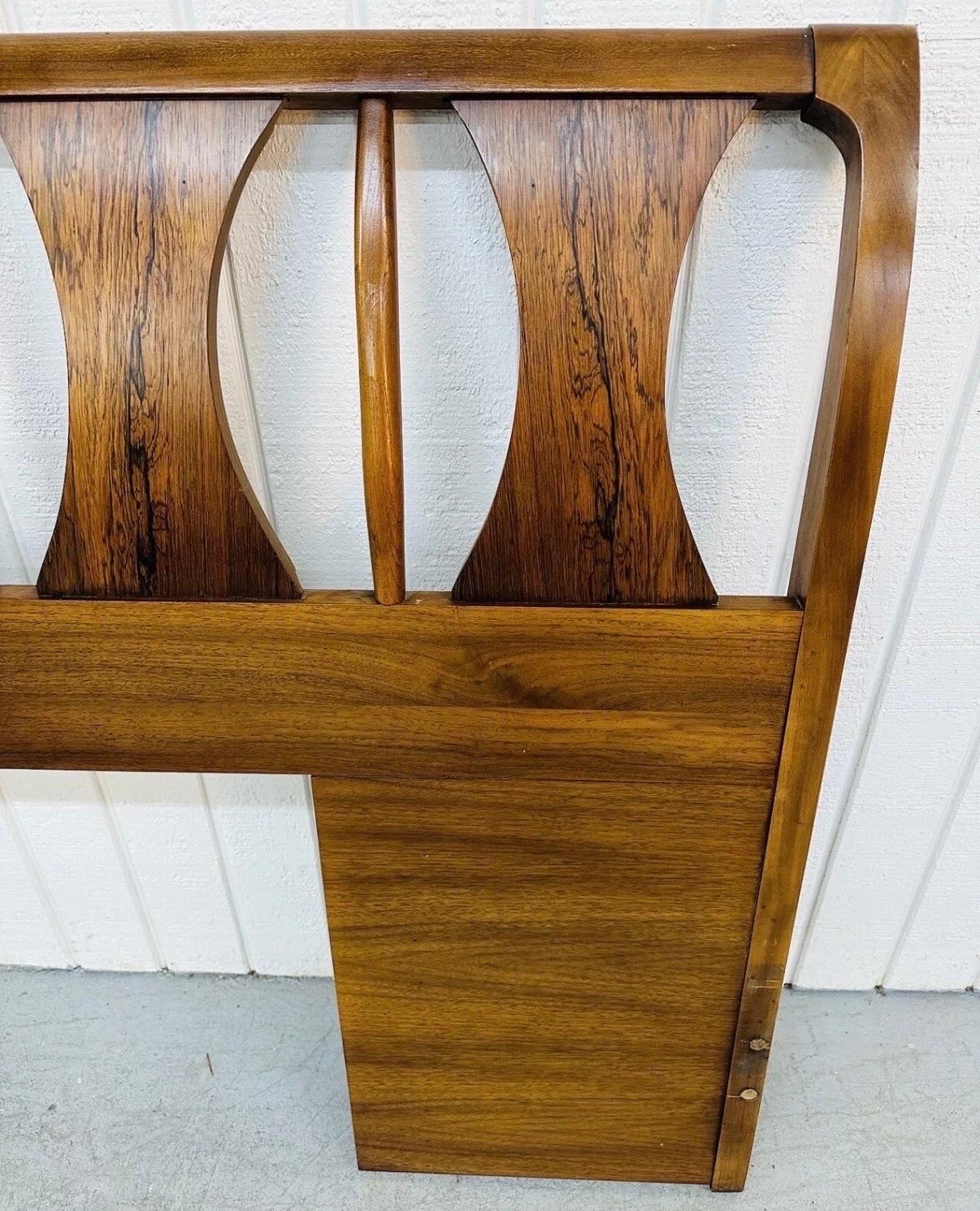 20th Century Mid-Century Modern Kent Coffey Perspecta Walnut & Rosewood King Headboard