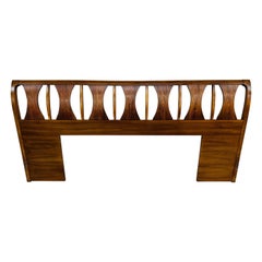 Mid-Century Modern Kent Coffey Perspecta Walnut & Rosewood King Headboard