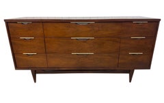 Mid-Century Modern Kent Coffey Tableau 9-Drawer Walnut Dresser