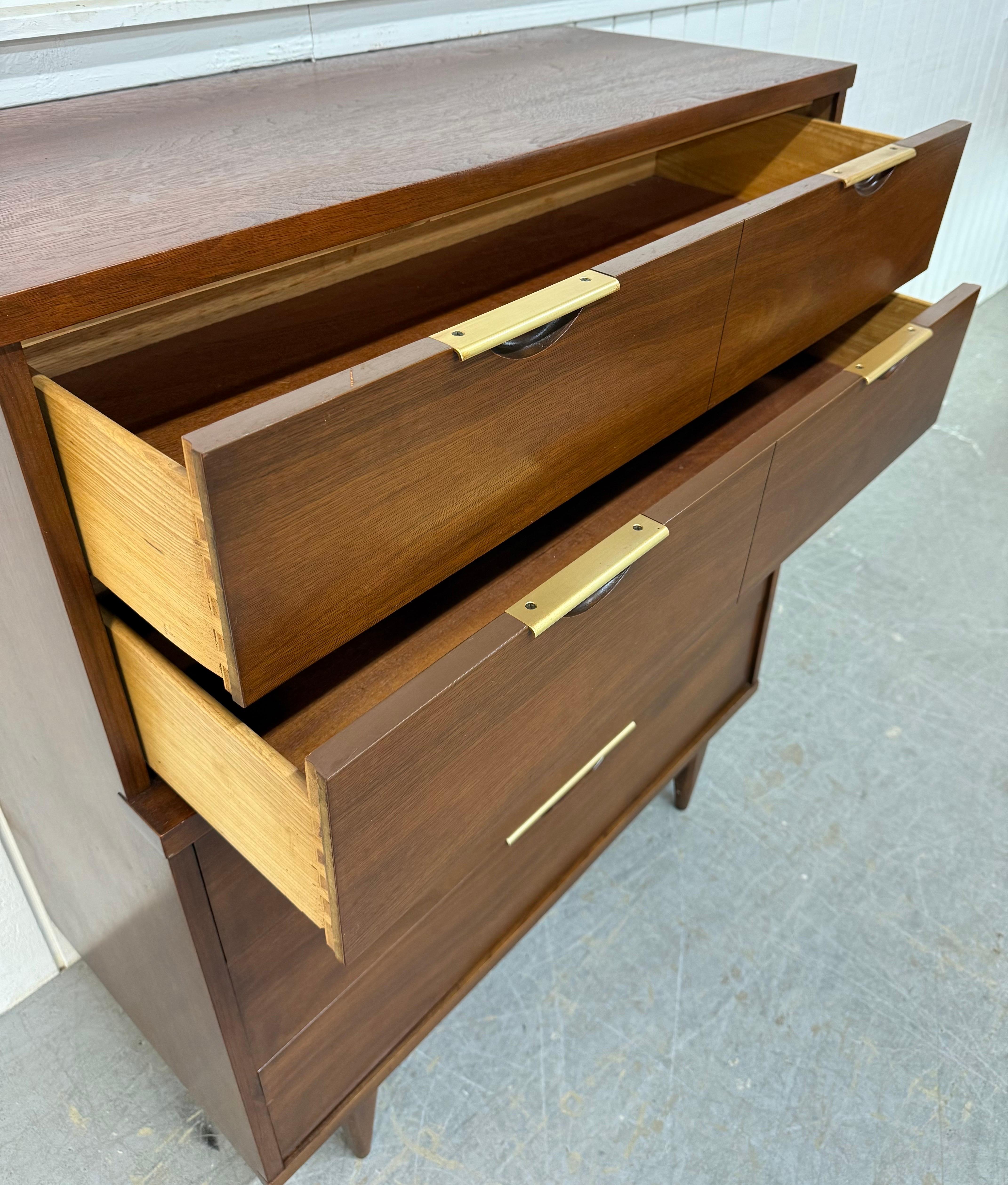 Mid-Century Modern Kent Coffey Tableau Walnut High Chest For Sale 1