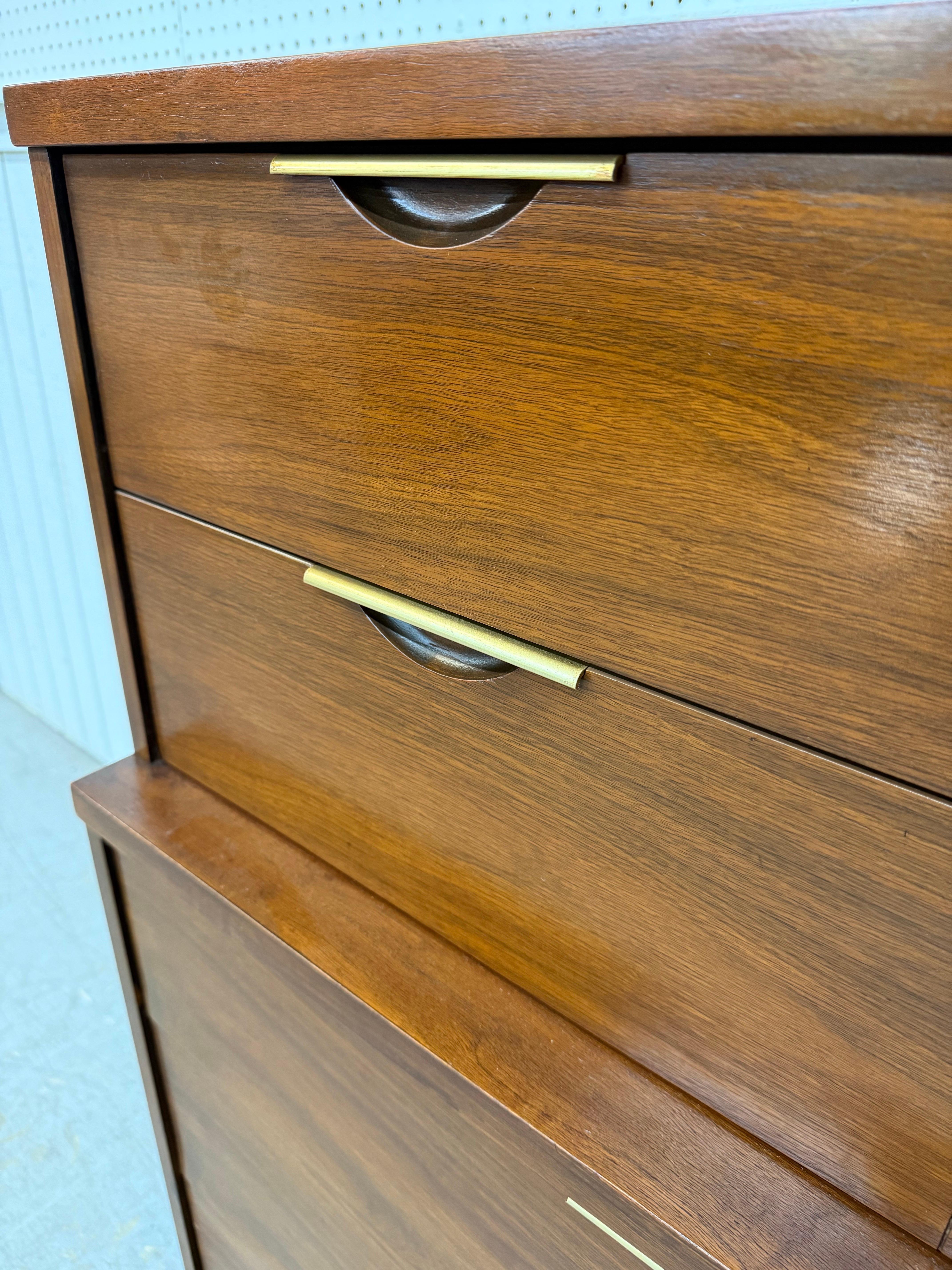 Mid-Century Modern Kent Coffey Tableau Walnut High Chest For Sale 3