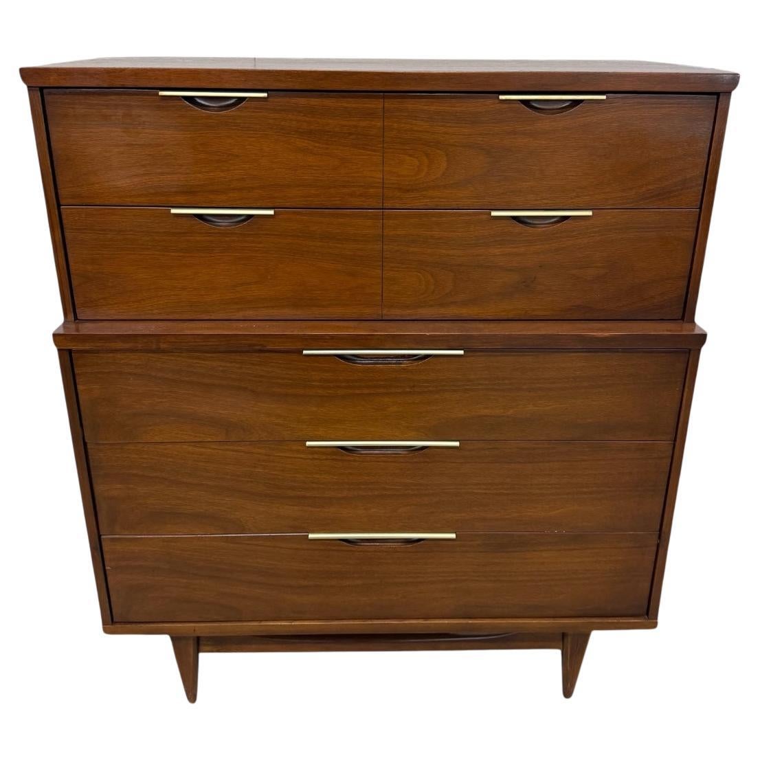 Mid-Century Modern Kent Coffey Tableau Walnut High Chest