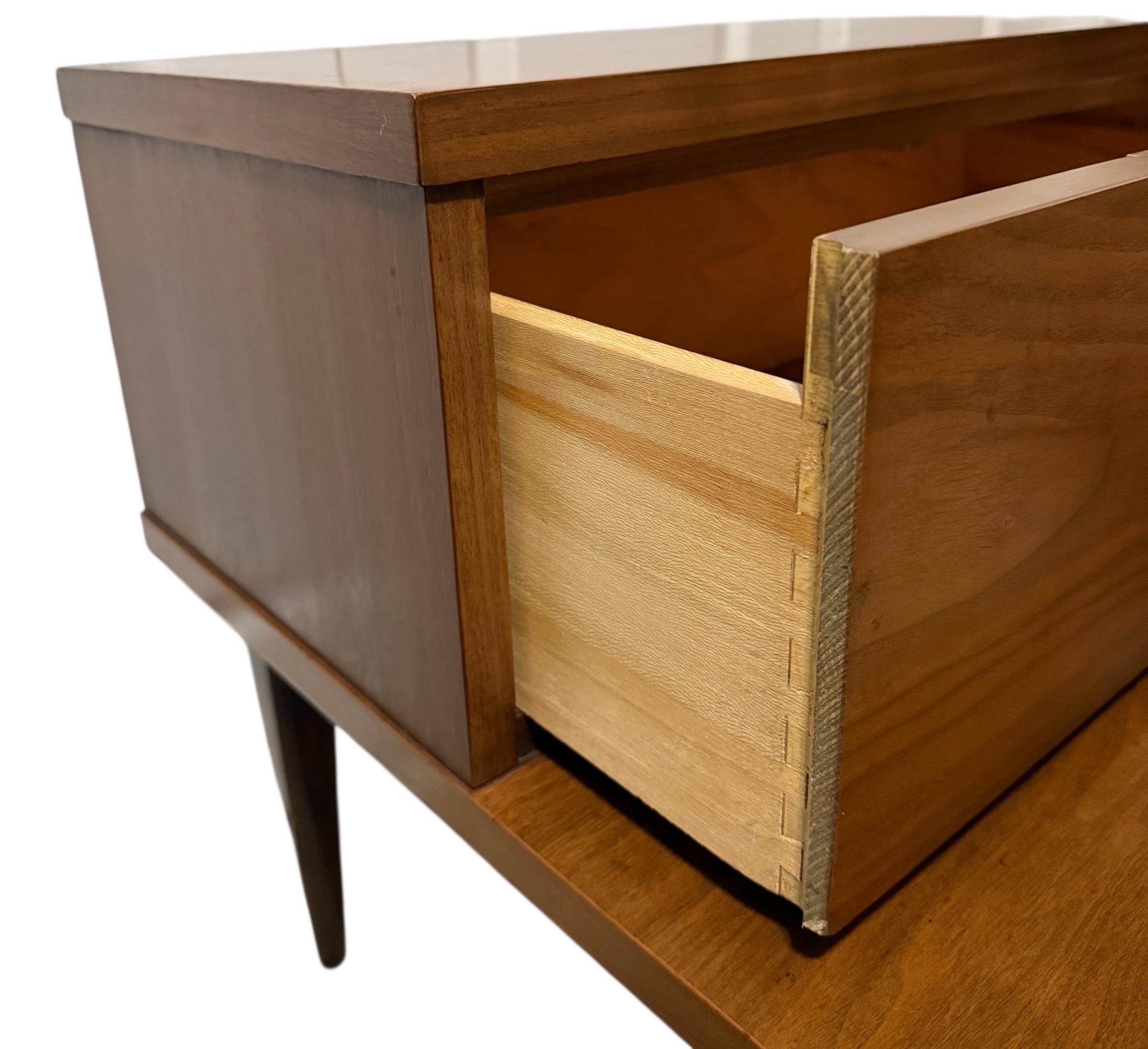 Mid-Century Modern Kent Coffey Tableau Walnut Nightstand For Sale 3