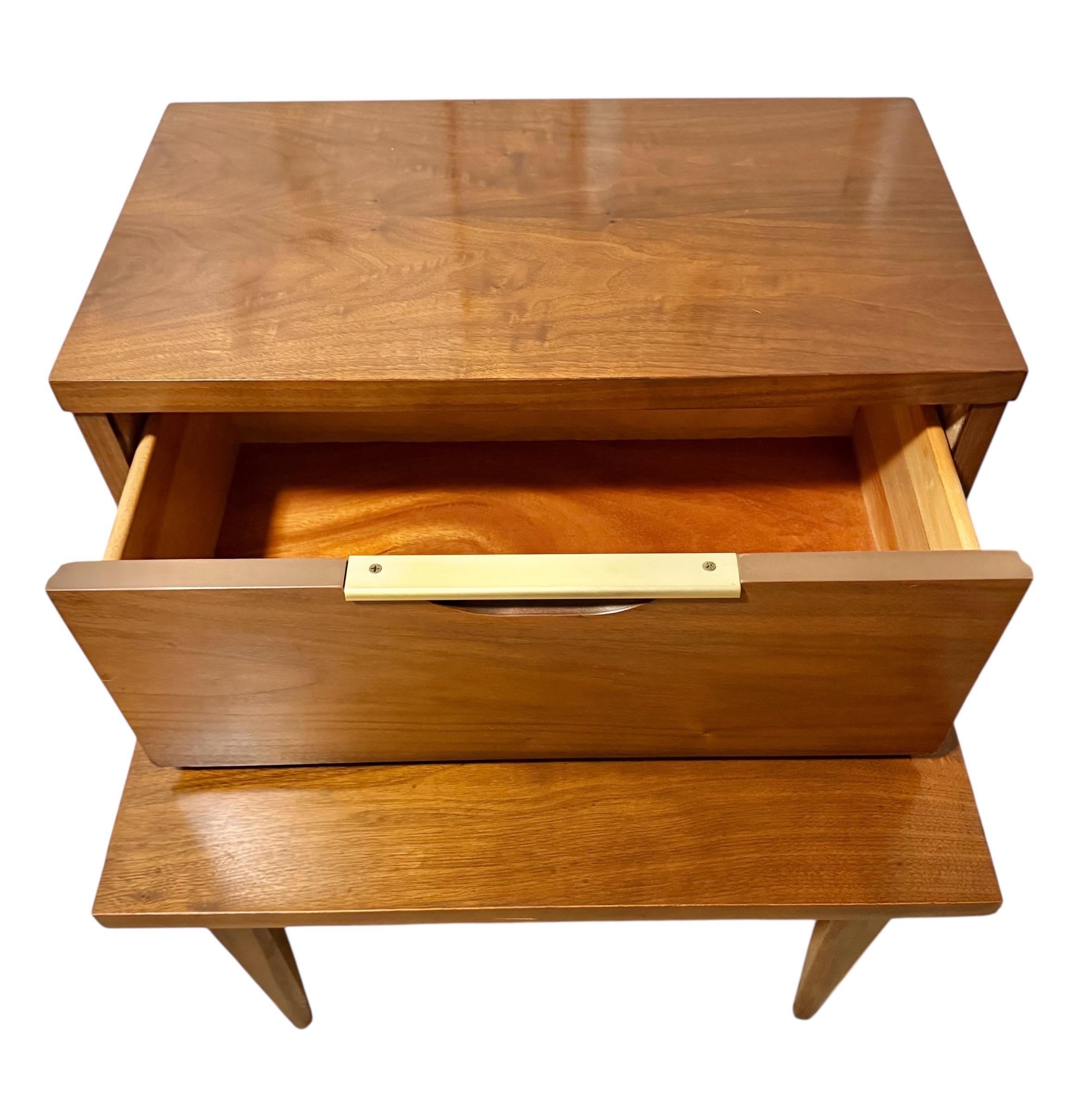 Mid-Century Modern Kent Coffey Tableau Walnut Nightstand For Sale 4