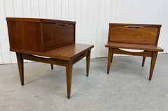Mid-Century Modern Kent Coffey Tableau Walnut Nightstands - Set of 2