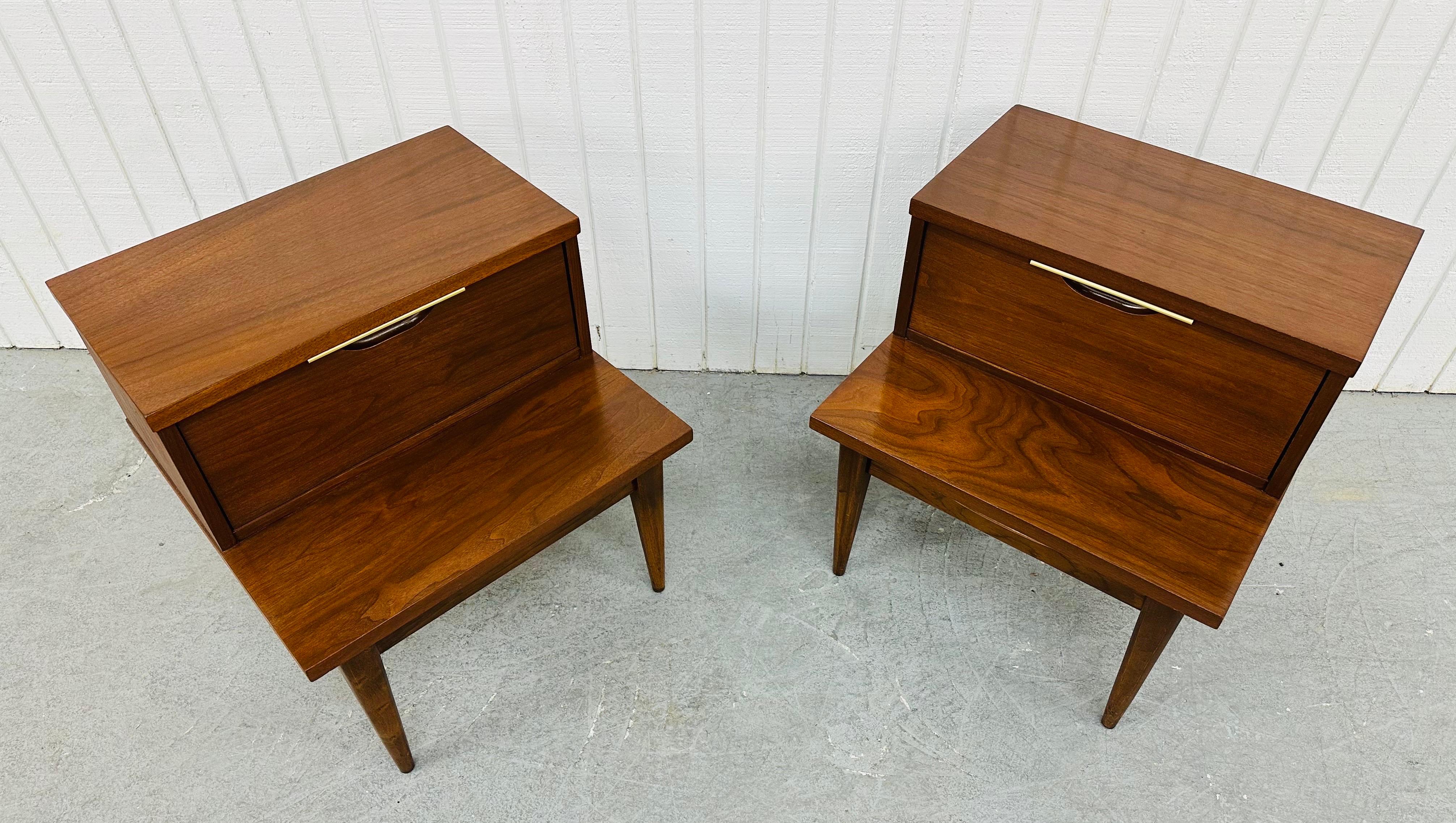 20th Century Mid-Century Modern Kent Coffey Tableau Walnut Nightstands - Set of 2