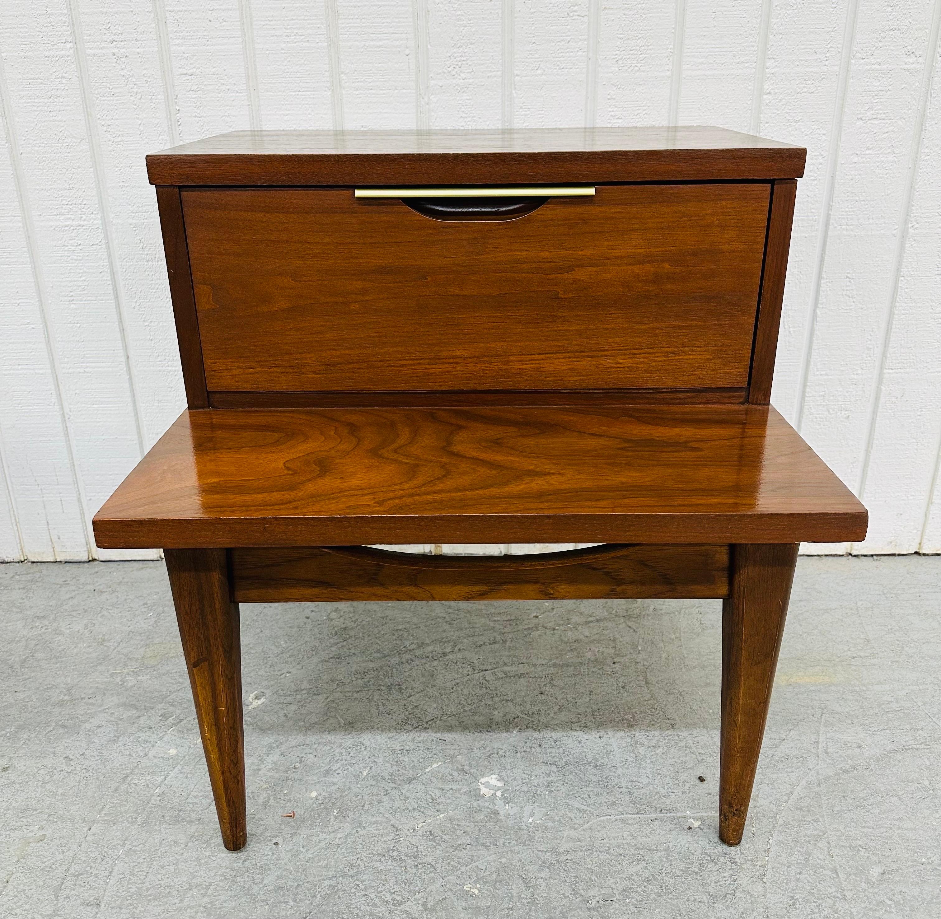 Mid-Century Modern Kent Coffey Tableau Walnut Nightstands - Set of 2 1