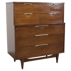 Mid-Century Modern Kent Coffey Tableau Walnuss Tall Tall W Laminat Top