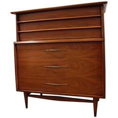 Mid-Century Modern Kent Coffey the Foreteller Walnut Tall Chest