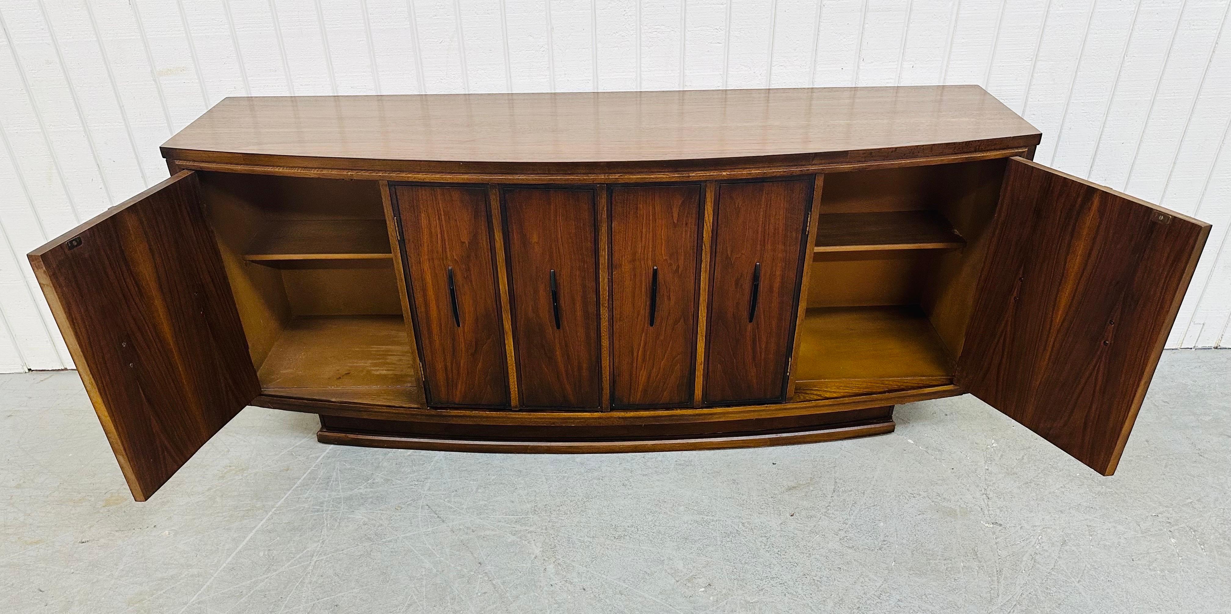 Metal Mid-Century Modern Kent Coffey Walnut Credenza